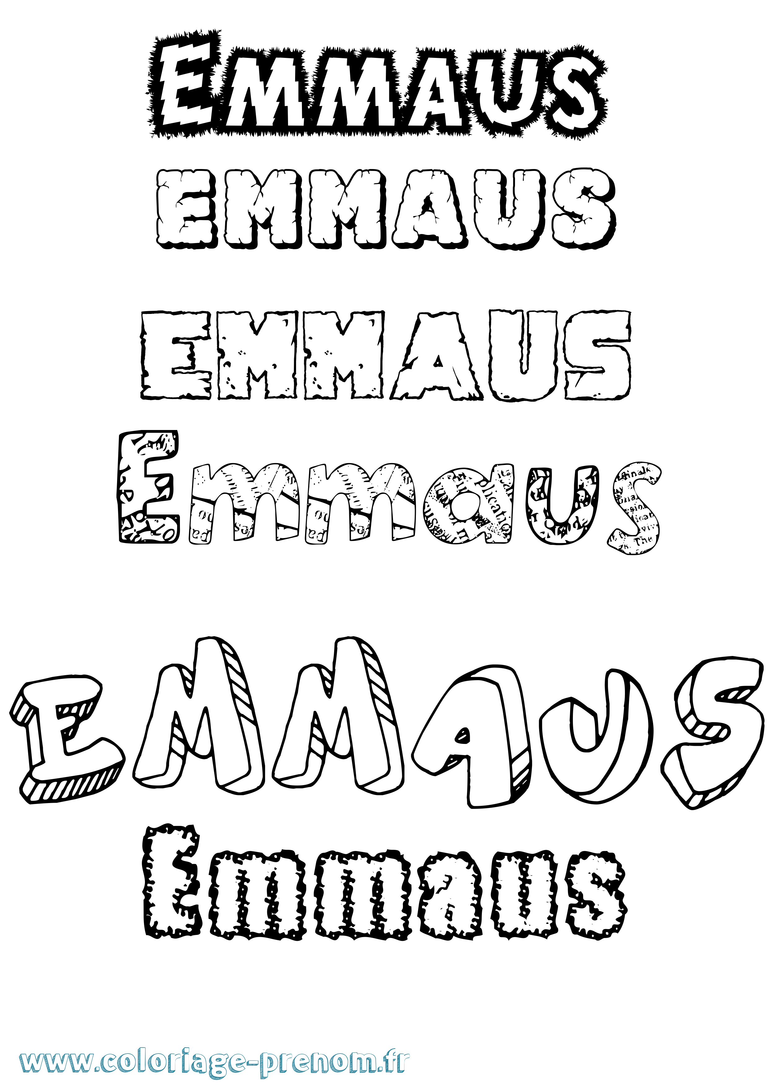 Coloriage Emmaus Destructuré Coloriage prénom Emmaus Destructuré