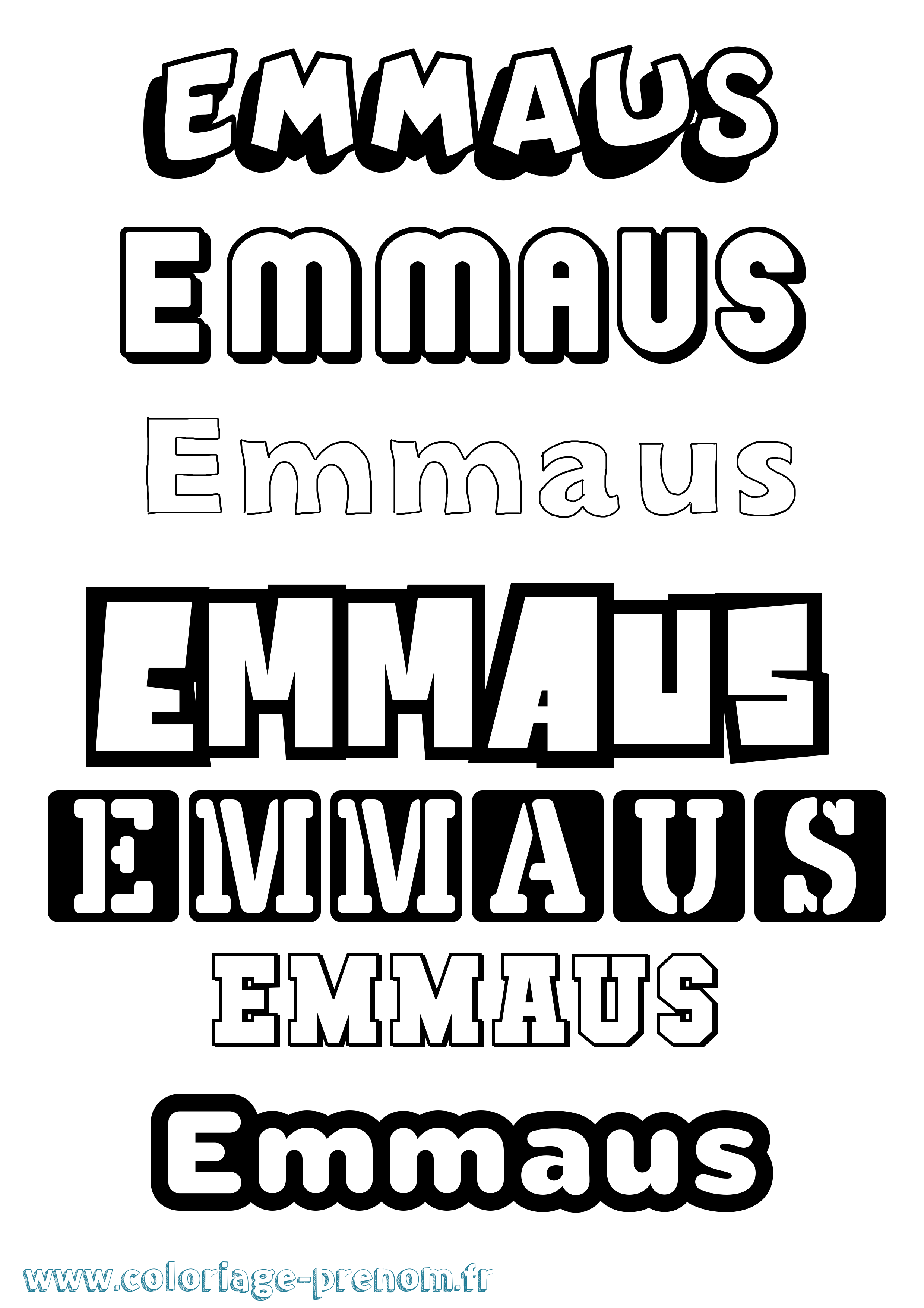 Coloriage Emmaus Simple Coloriage prénom Emmaus Simple