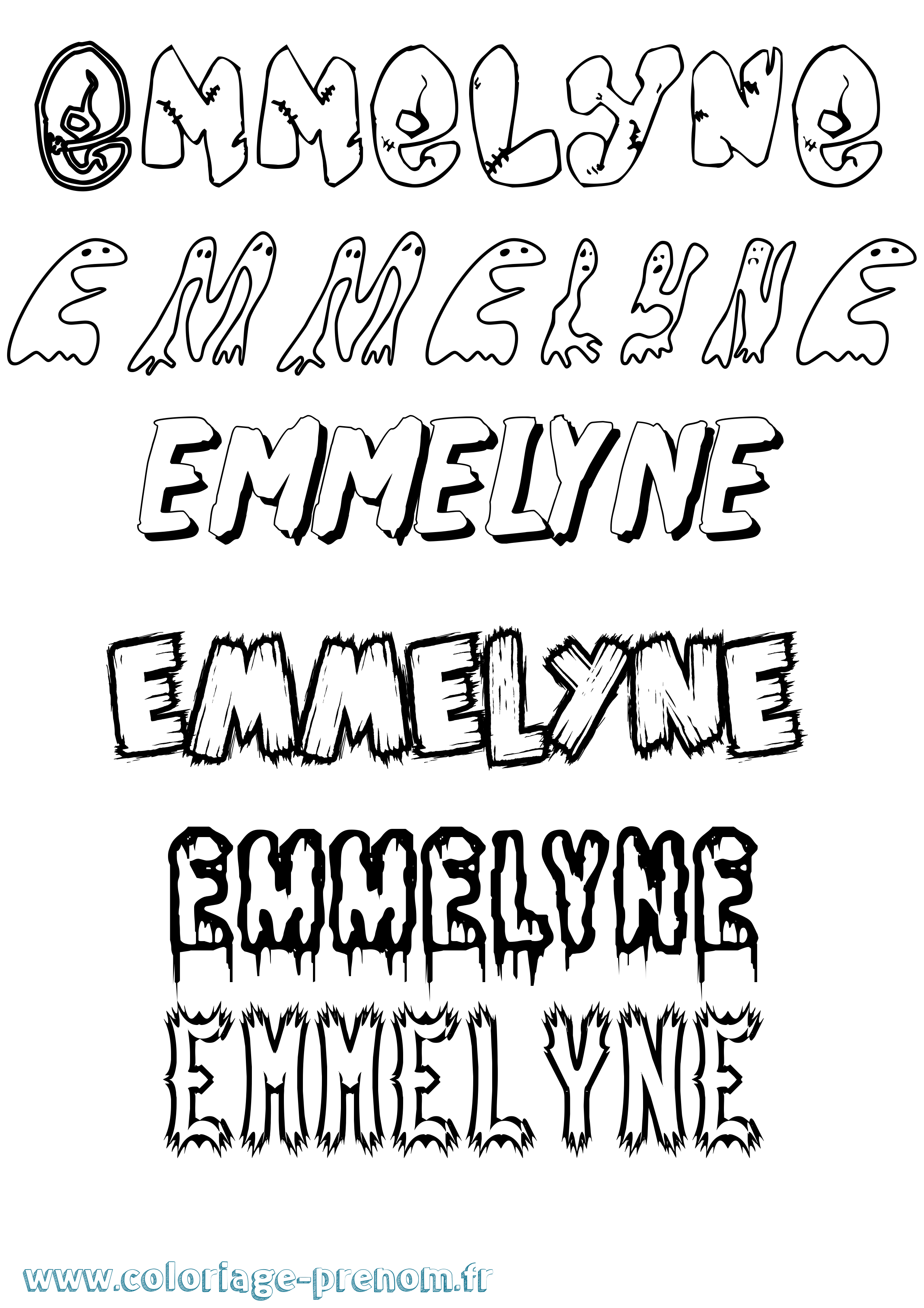 Coloriage Emmelyne Frisson Coloriage prénom Emmelyne Frisson