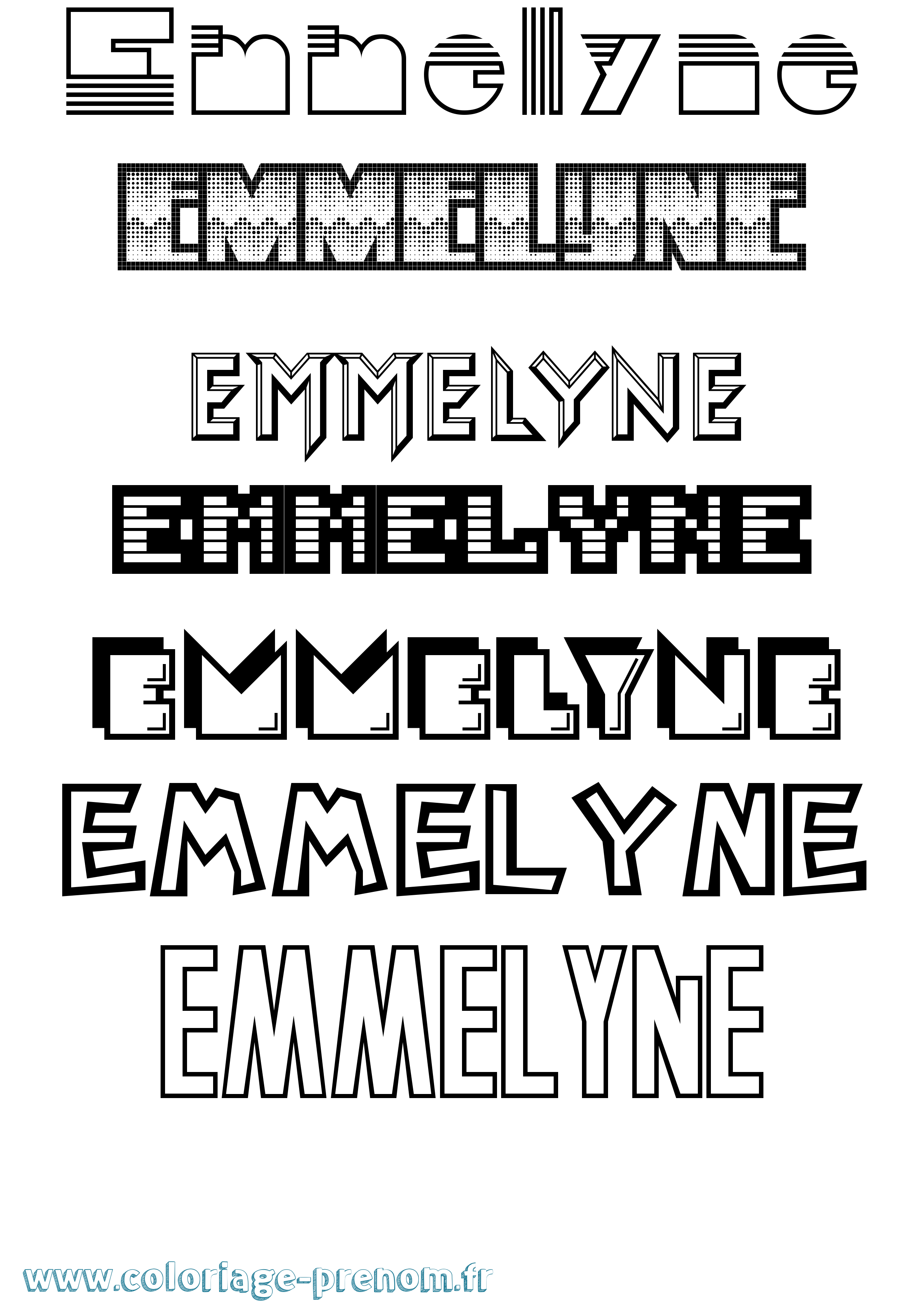 Coloriage Emmelyne Jeux Vidéos Coloriage prénom Emmelyne Jeux Vidéos