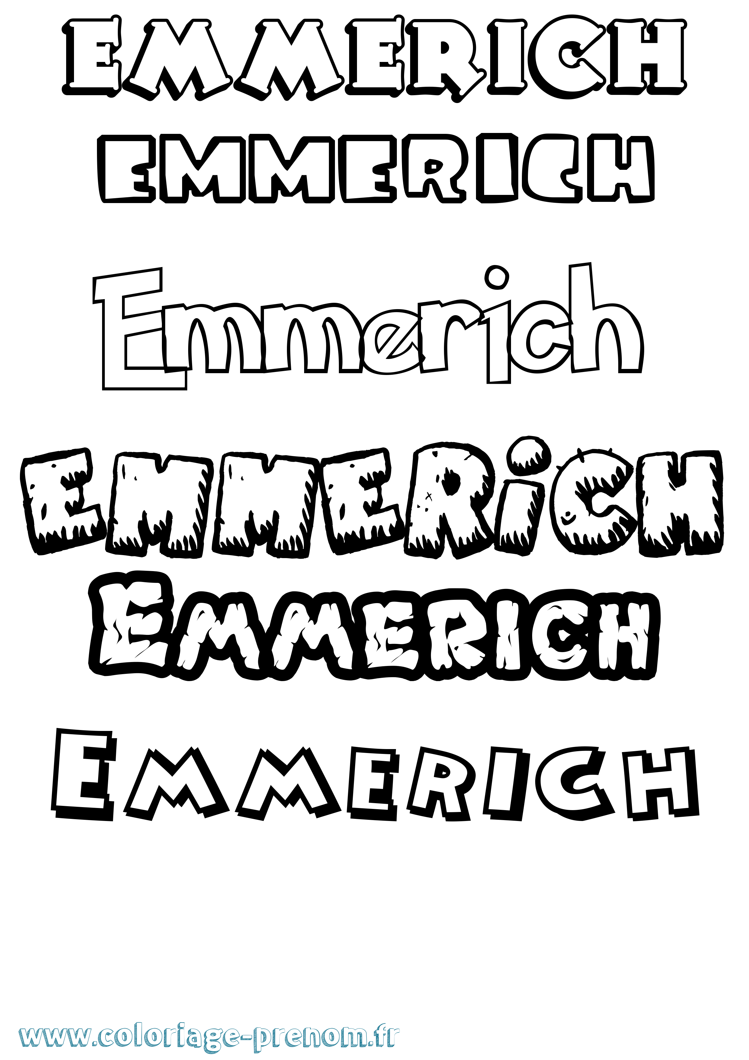 Coloriage Emmerich Dessin Animé Coloriage prénom Emmerich Dessin Animé