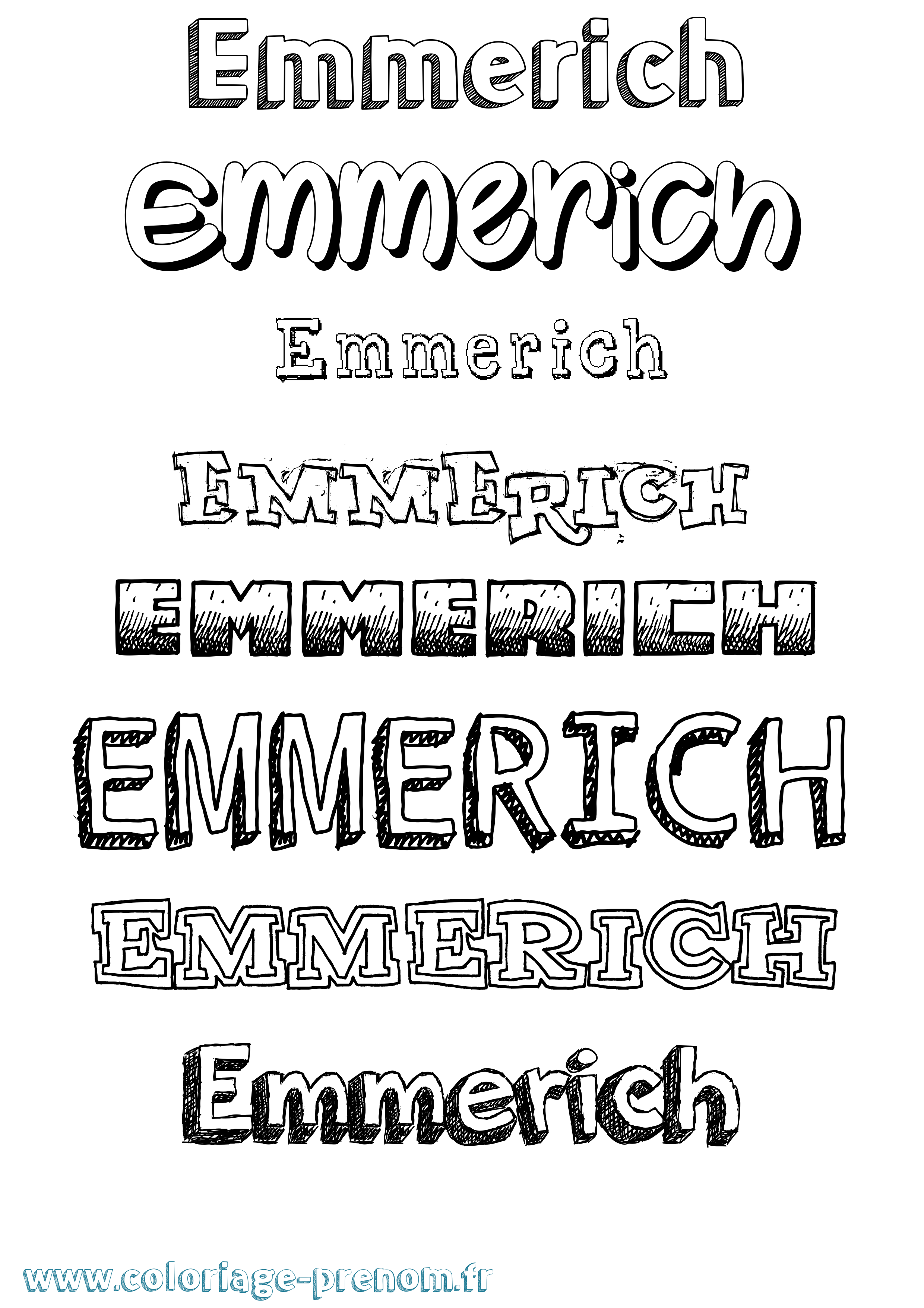 Coloriage Emmerich Dessiné Coloriage prénom Emmerich Dessiné