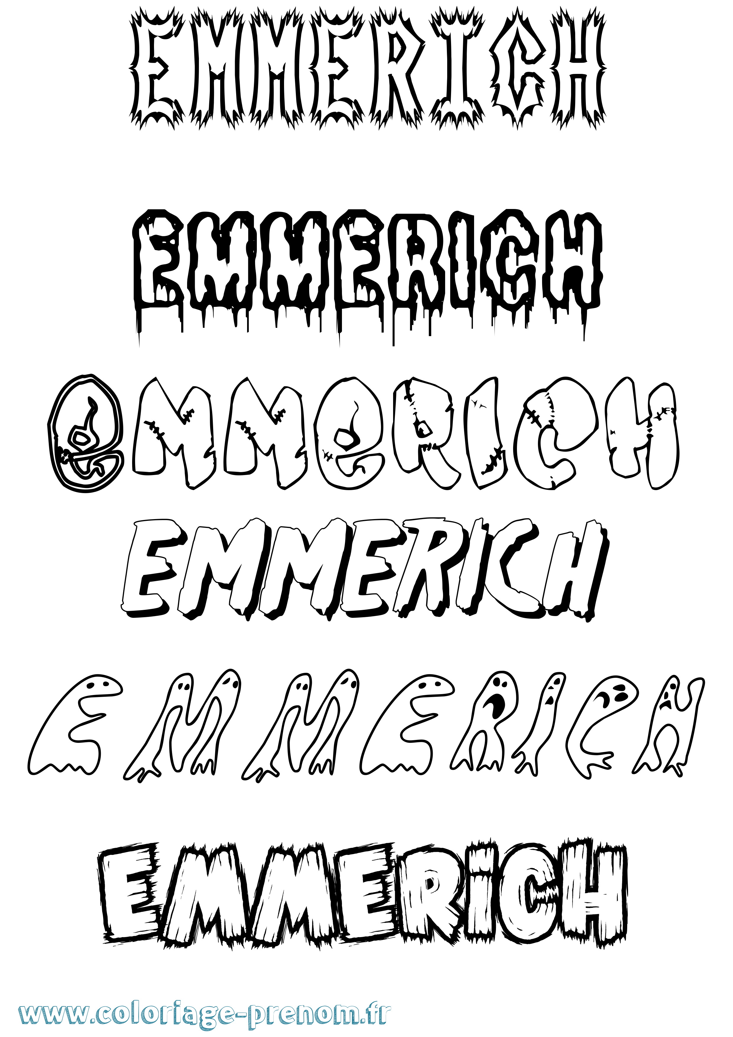 Coloriage Emmerich Frisson Coloriage prénom Emmerich Frisson