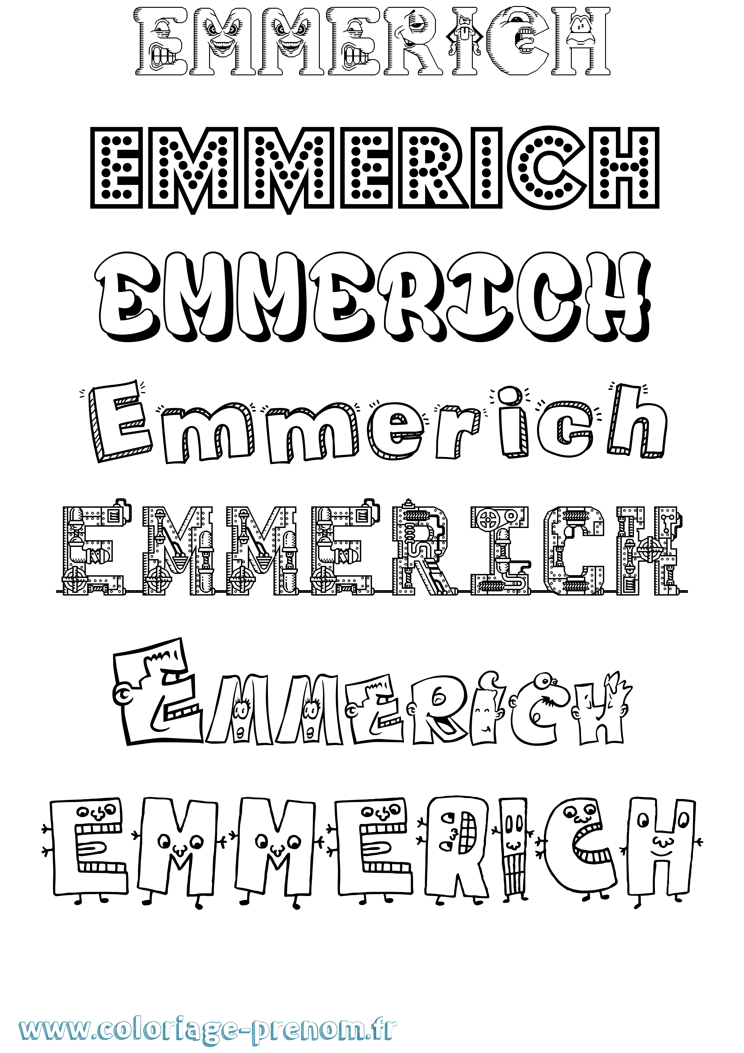 Coloriage Emmerich Fun Coloriage prénom Emmerich Fun