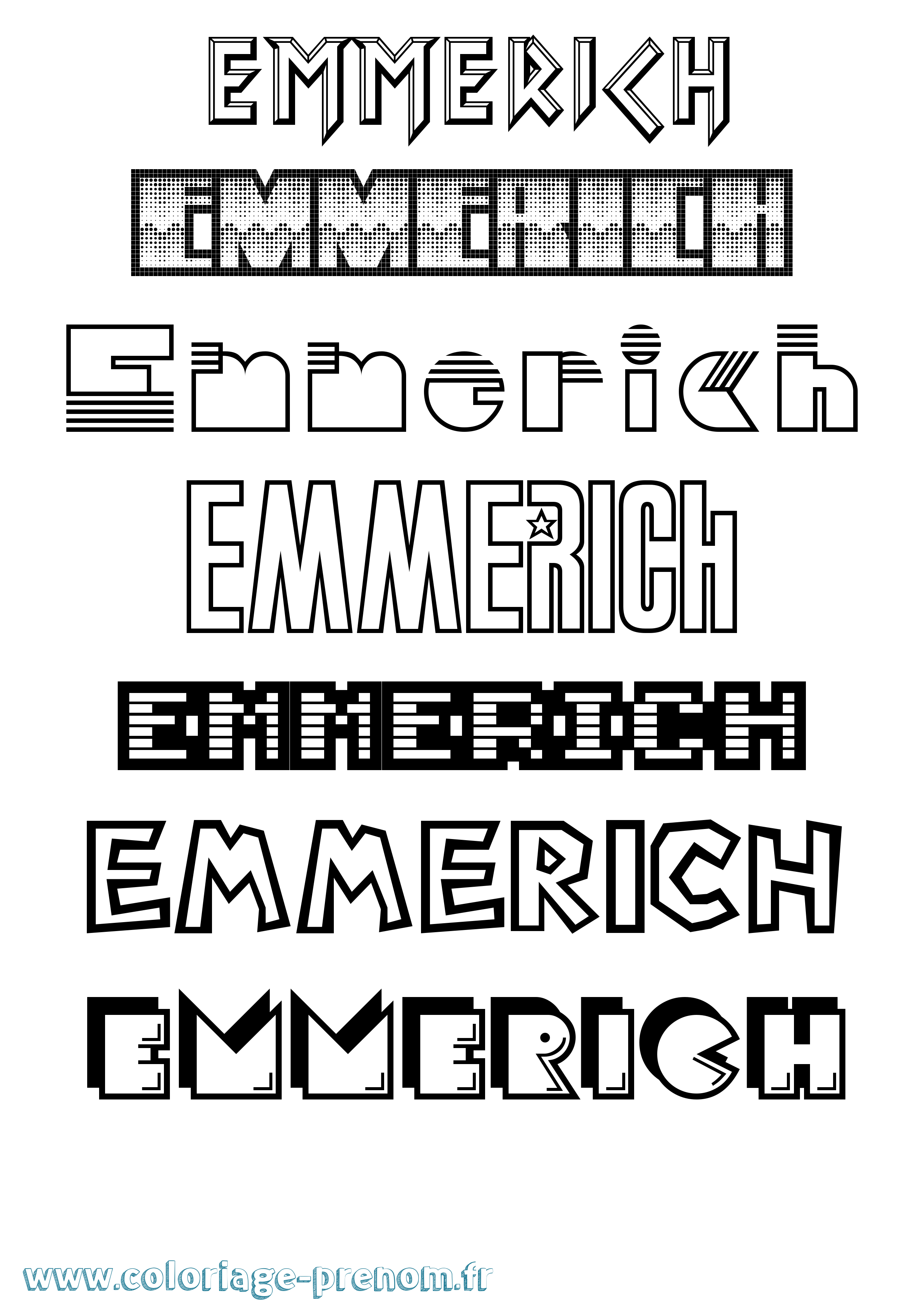 Coloriage Emmerich Jeux Vidéos Coloriage prénom Emmerich Jeux Vidéos