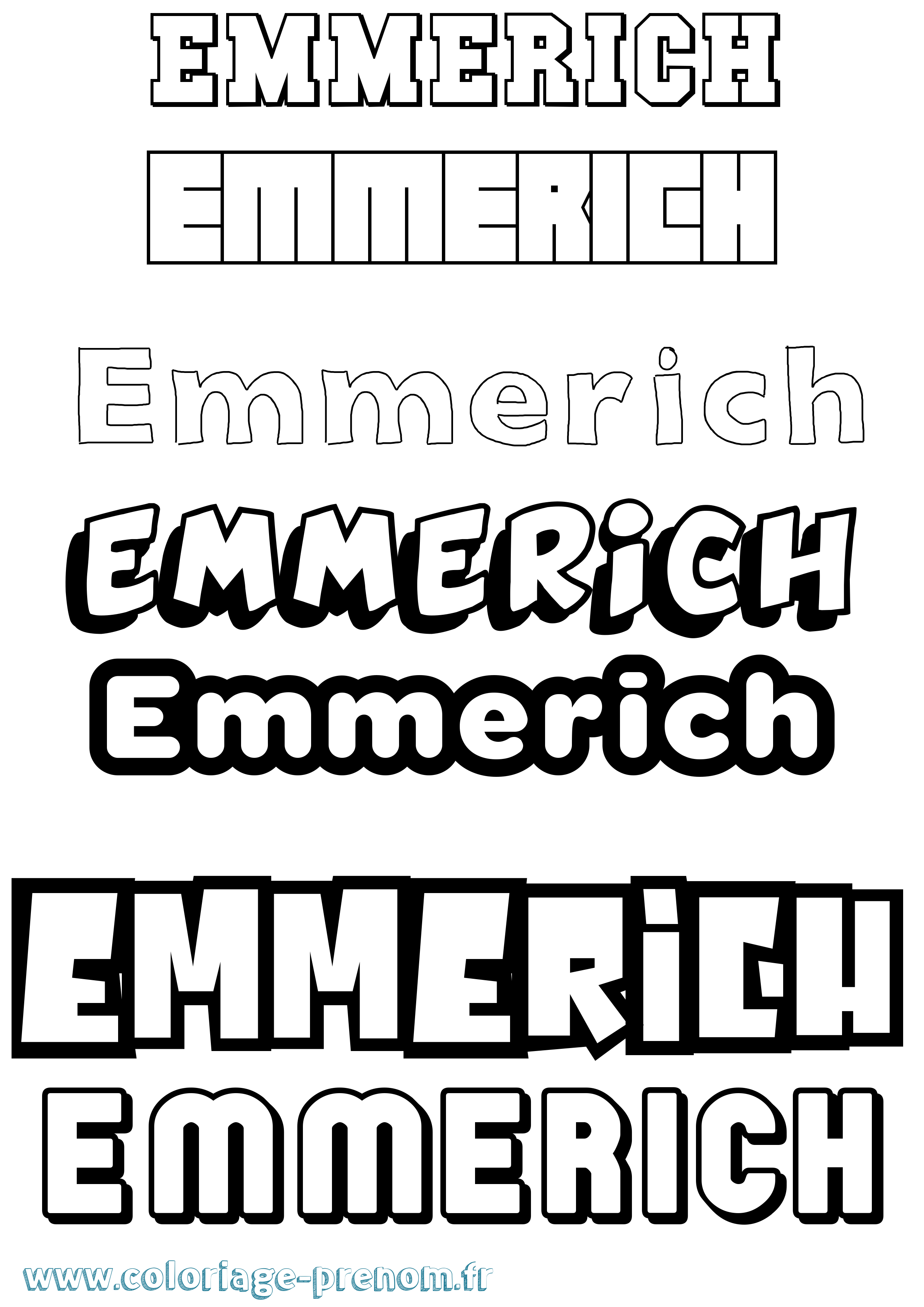 Coloriage Emmerich Simple Coloriage prénom Emmerich Simple