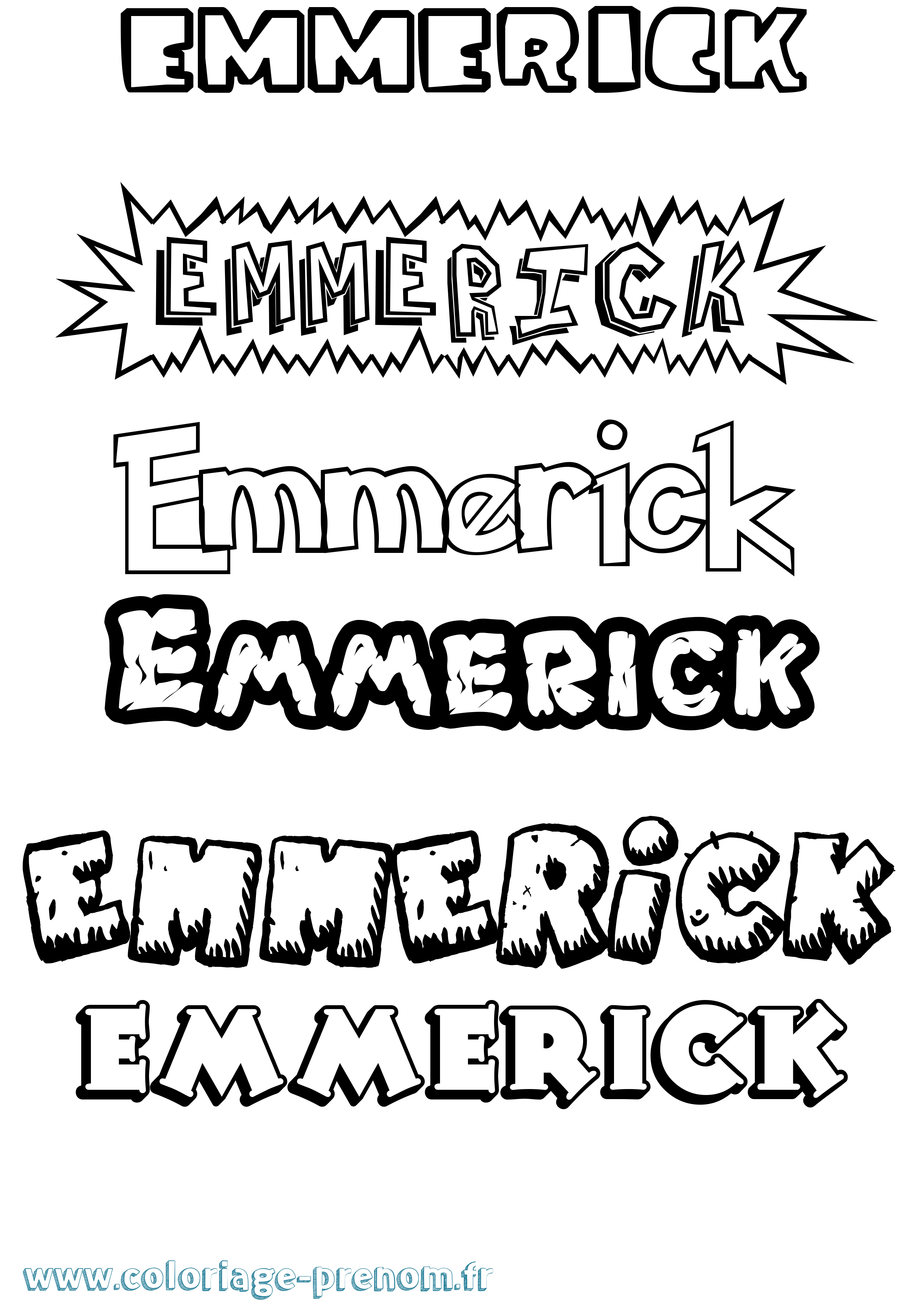 Coloriage Emmerick Dessin Animé Coloriage prénom Emmerick Dessin Animé