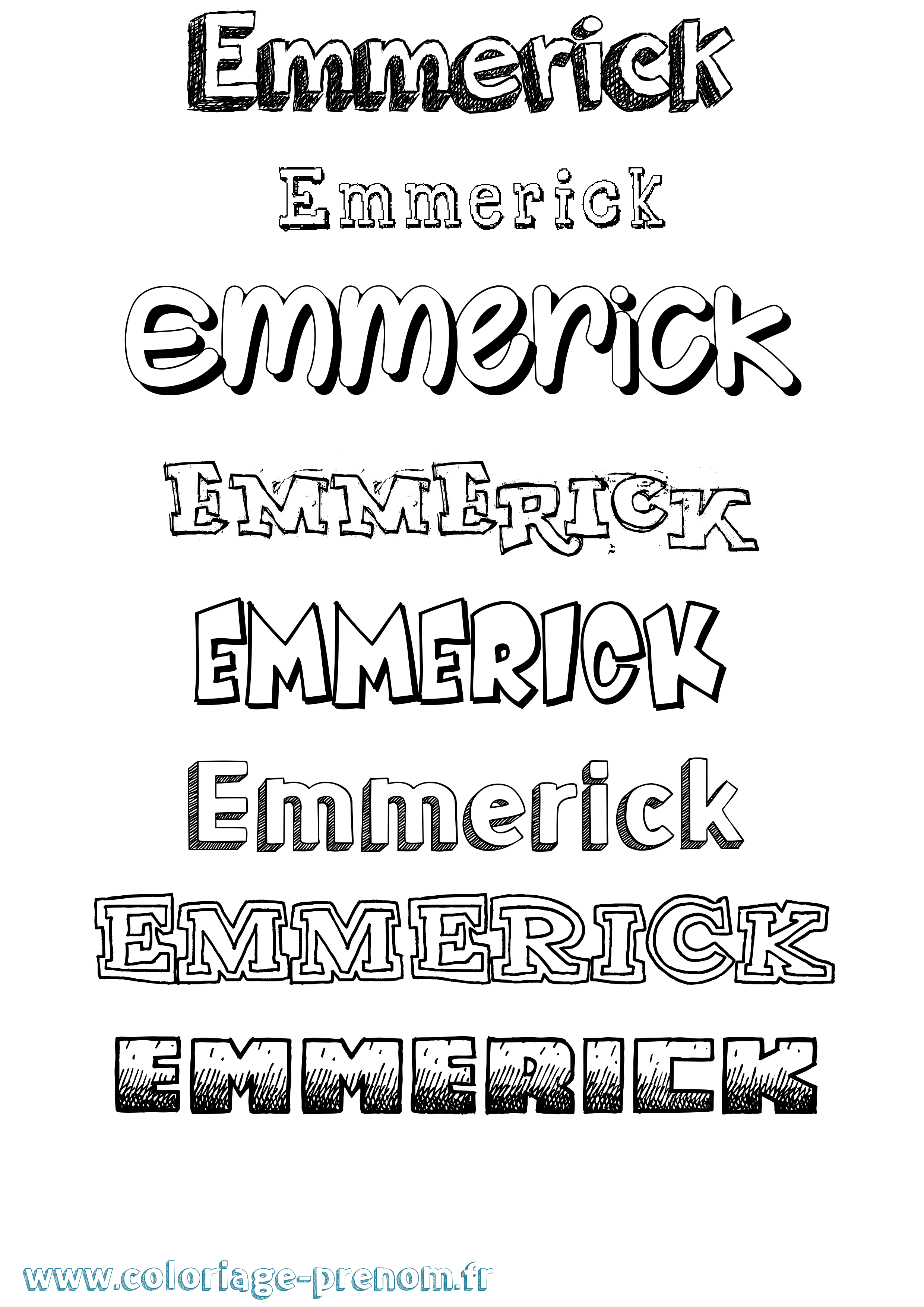 Coloriage Emmerick Dessiné Coloriage prénom Emmerick Dessiné
