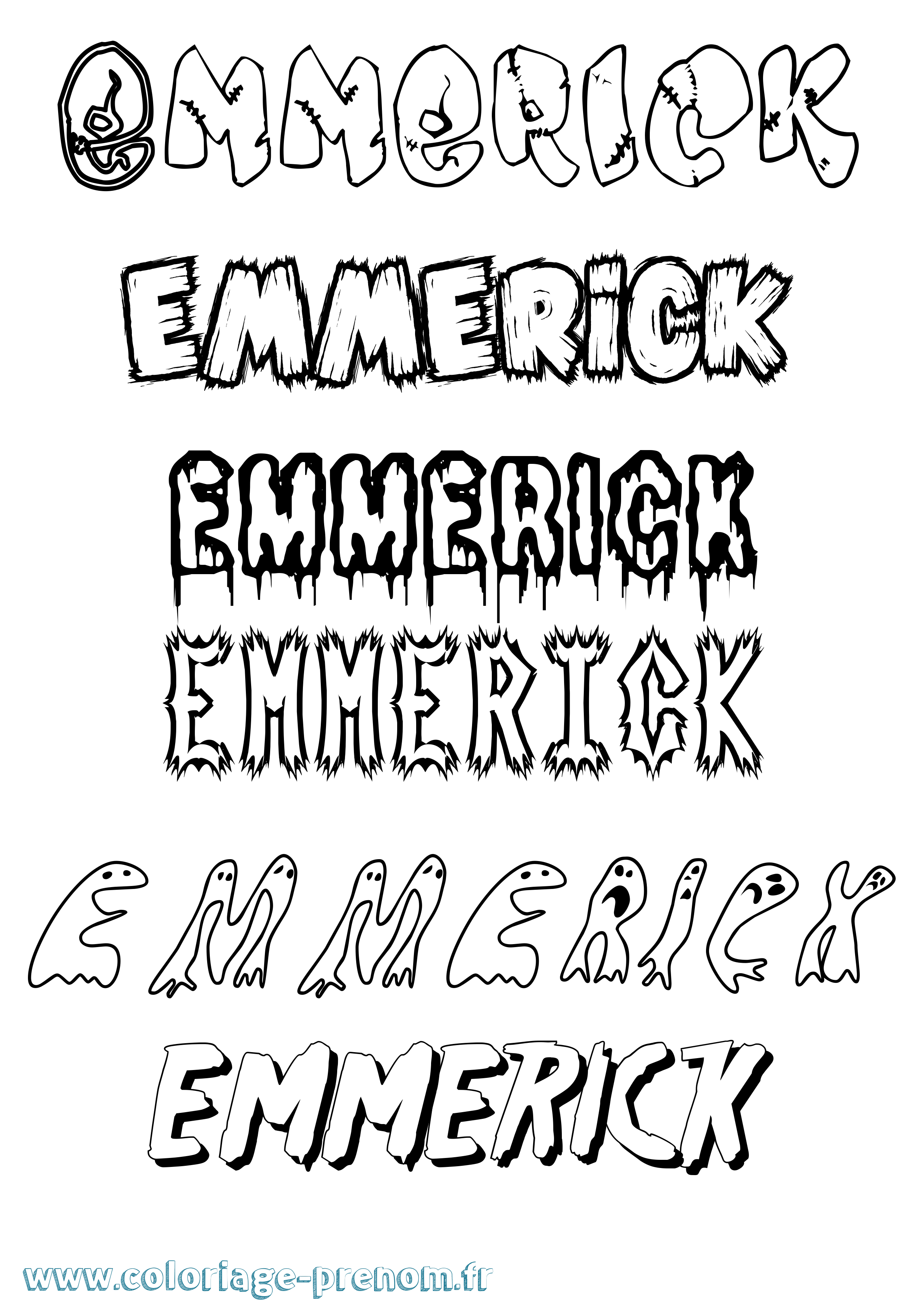 Coloriage Emmerick Frisson Coloriage prénom Emmerick Frisson