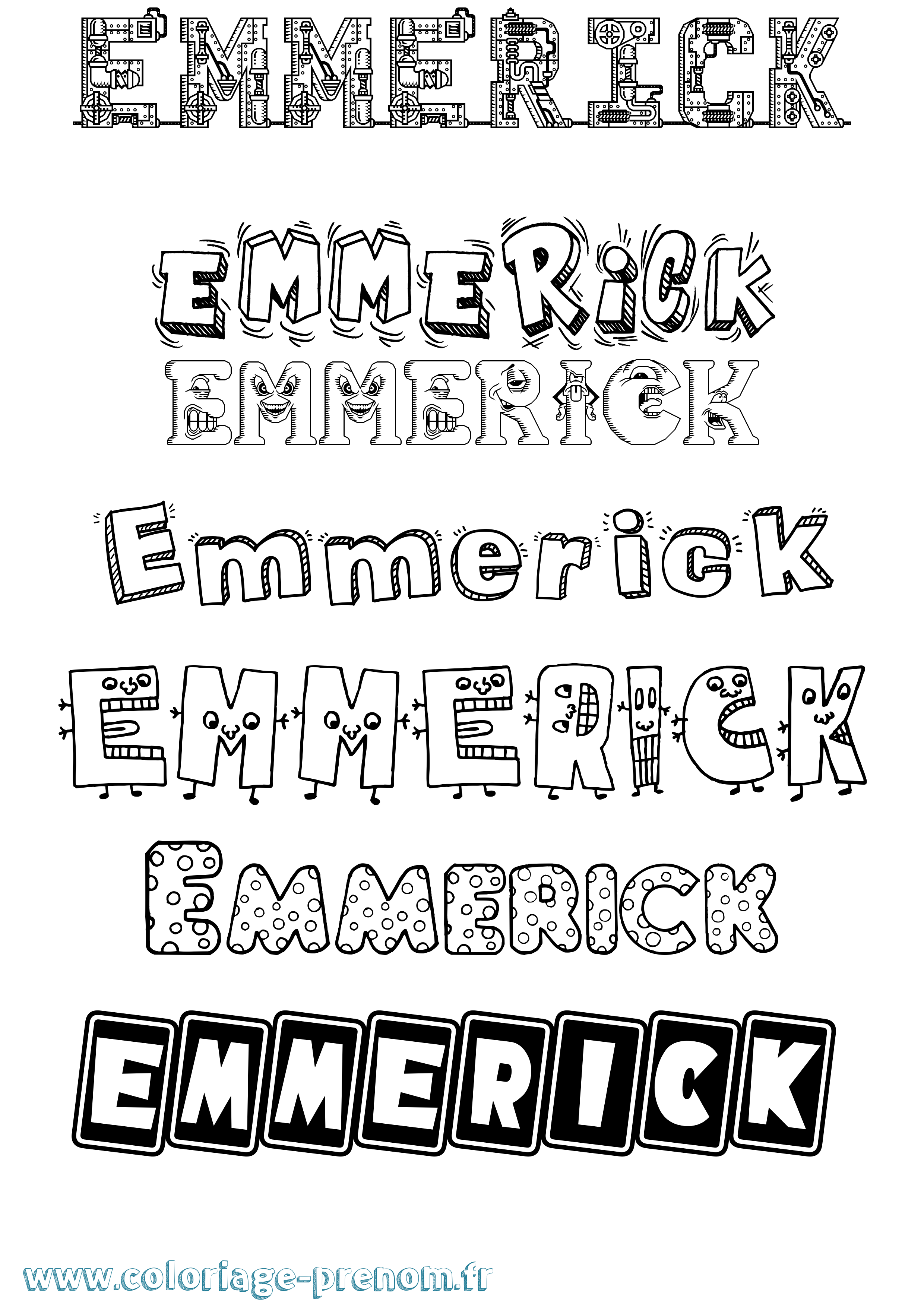 Coloriage Emmerick Fun Coloriage prénom Emmerick Fun