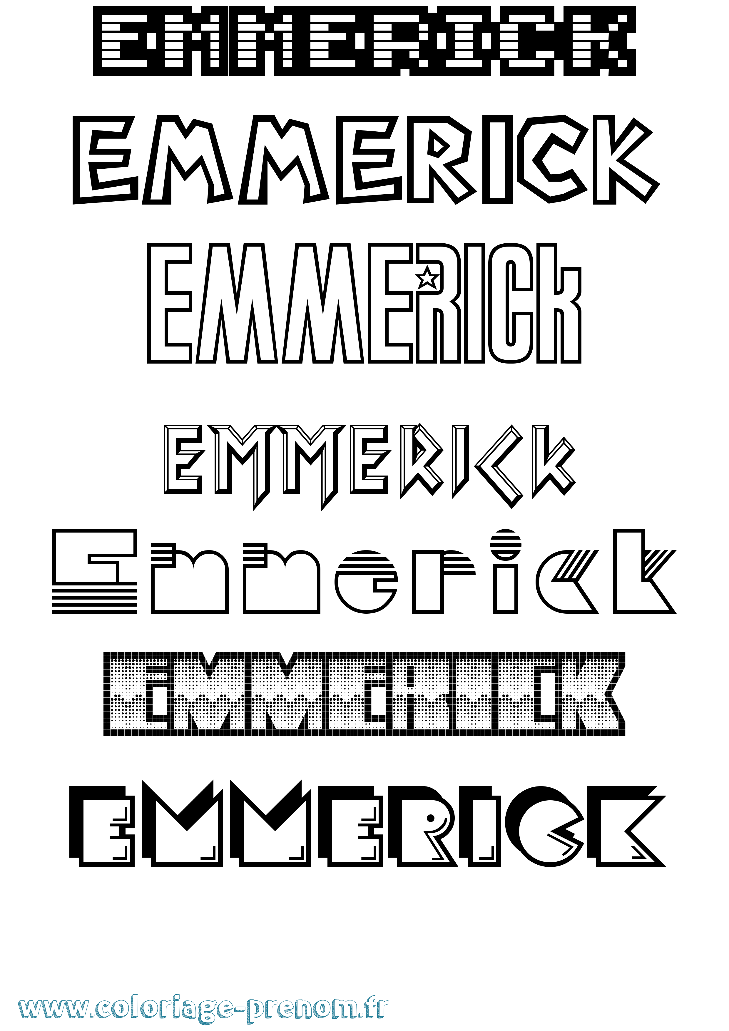 Coloriage Emmerick Jeux Vidéos Coloriage prénom Emmerick Jeux Vidéos