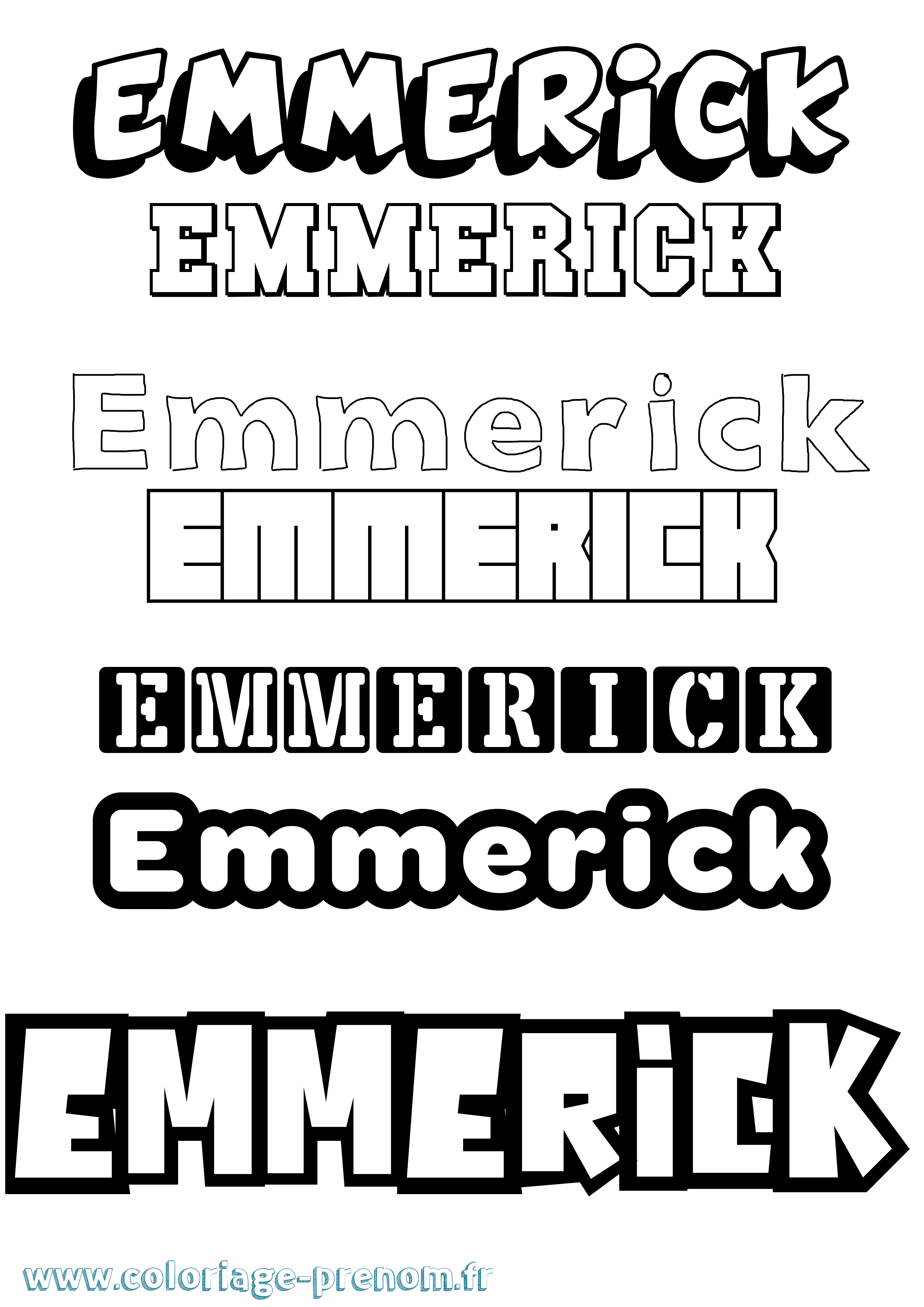 Coloriage Emmerick Simple Coloriage prénom Emmerick Simple