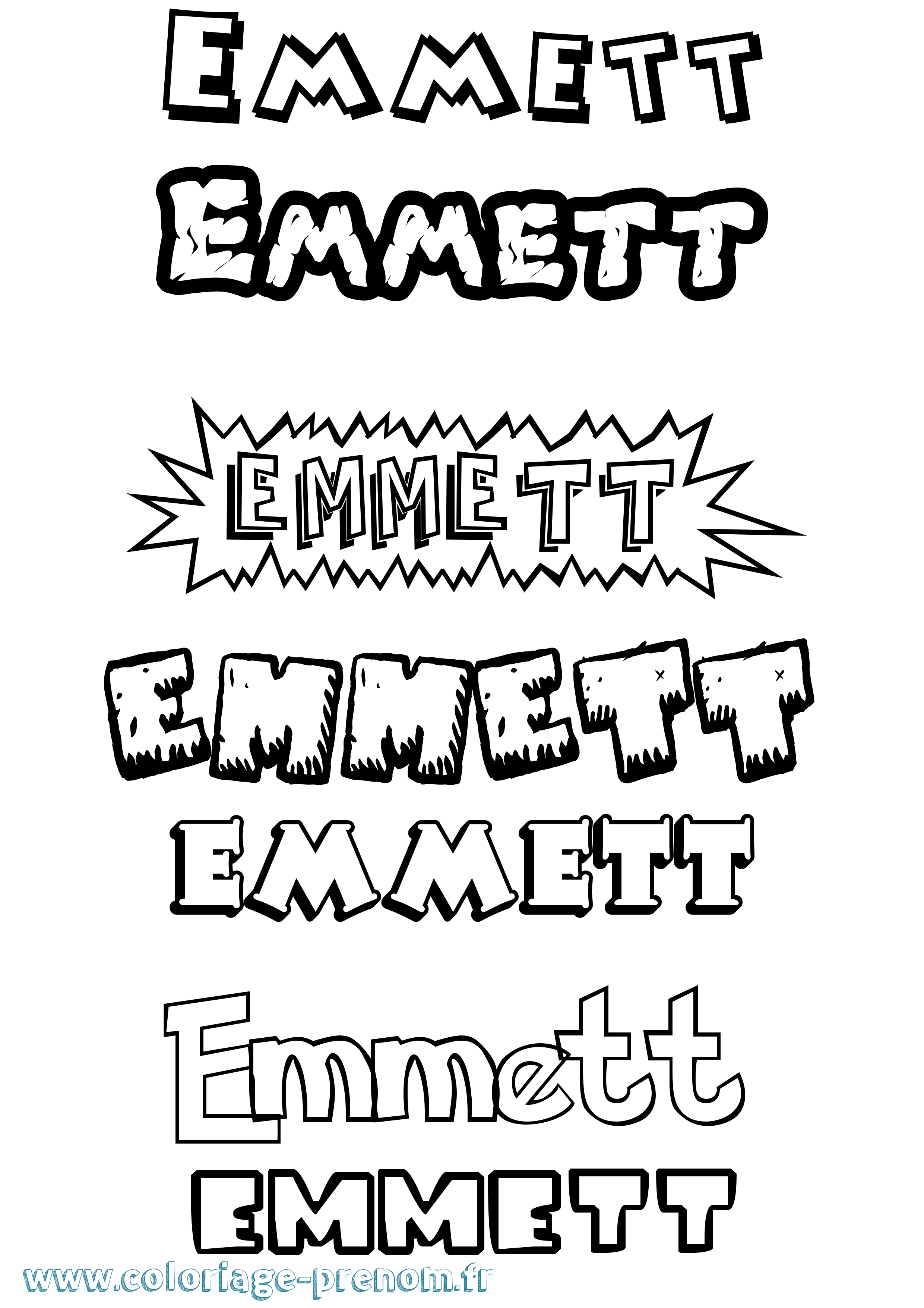 Coloriage Emmett Dessin Animé Coloriage prénom Emmett Dessin Animé