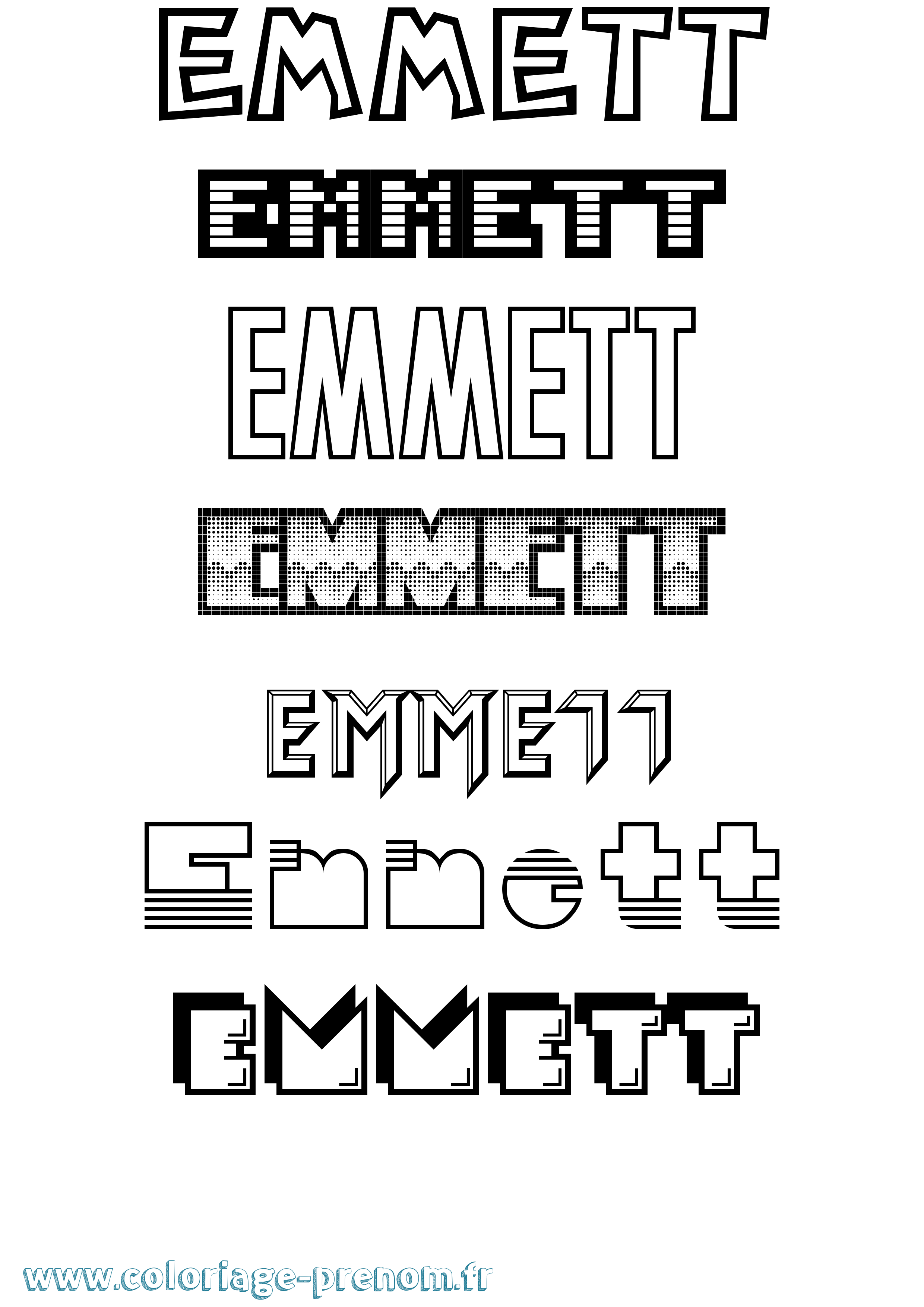 Coloriage Emmett Jeux Vidéos Coloriage prénom Emmett Jeux Vidéos