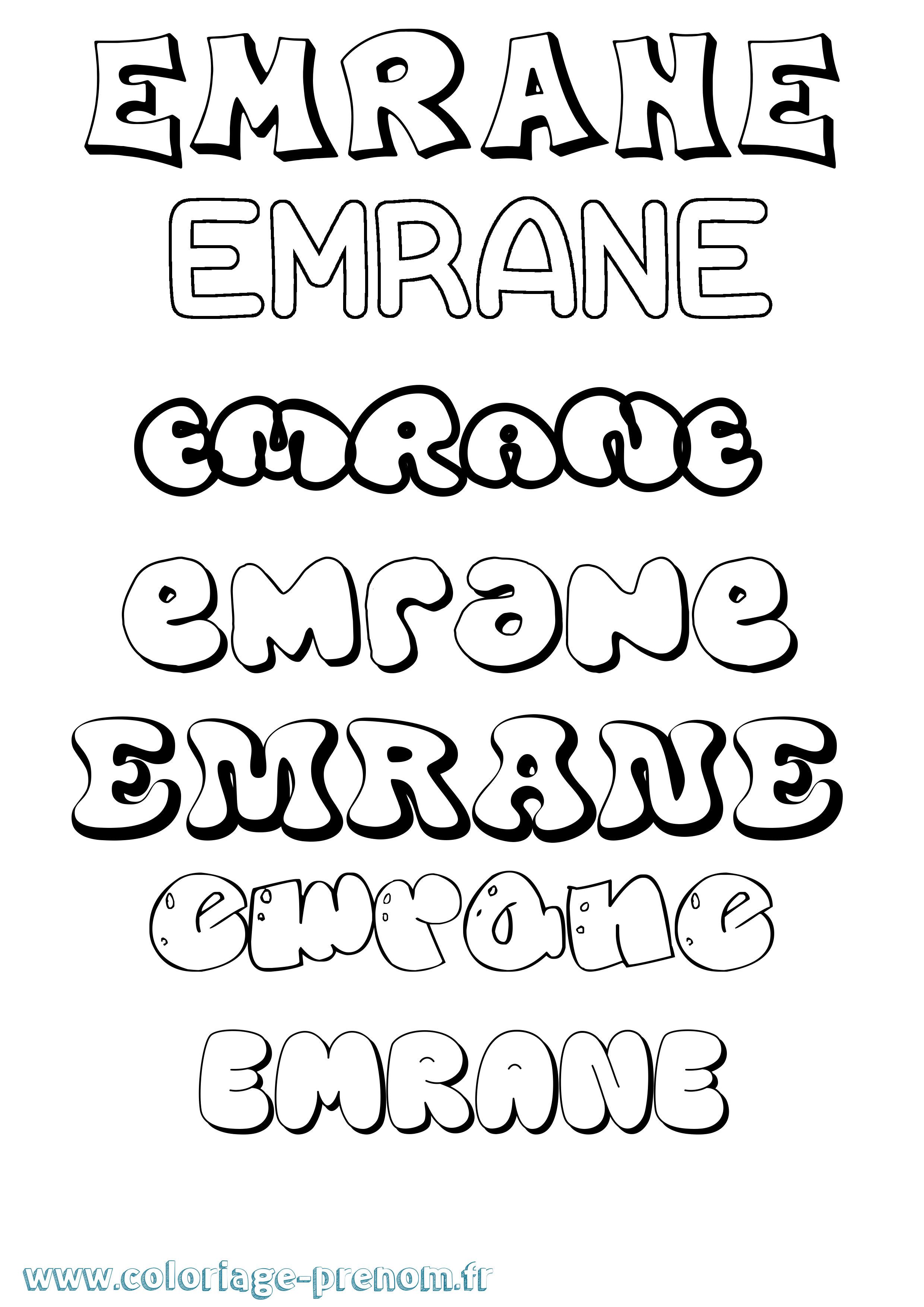 Coloriage Emrane Bubble Coloriage prénom Emrane Bubble