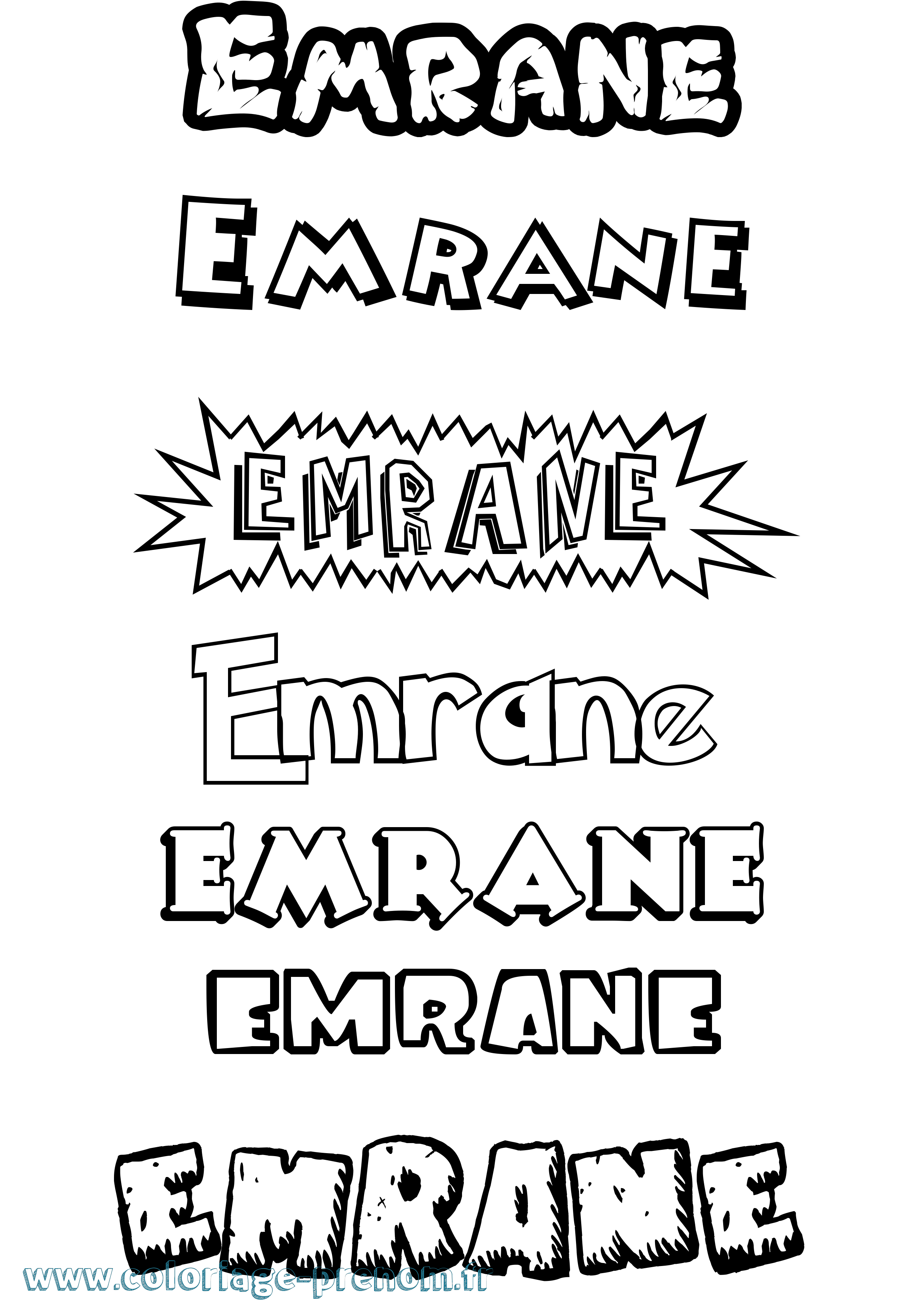 Coloriage Emrane Dessin Animé Coloriage prénom Emrane Dessin Animé