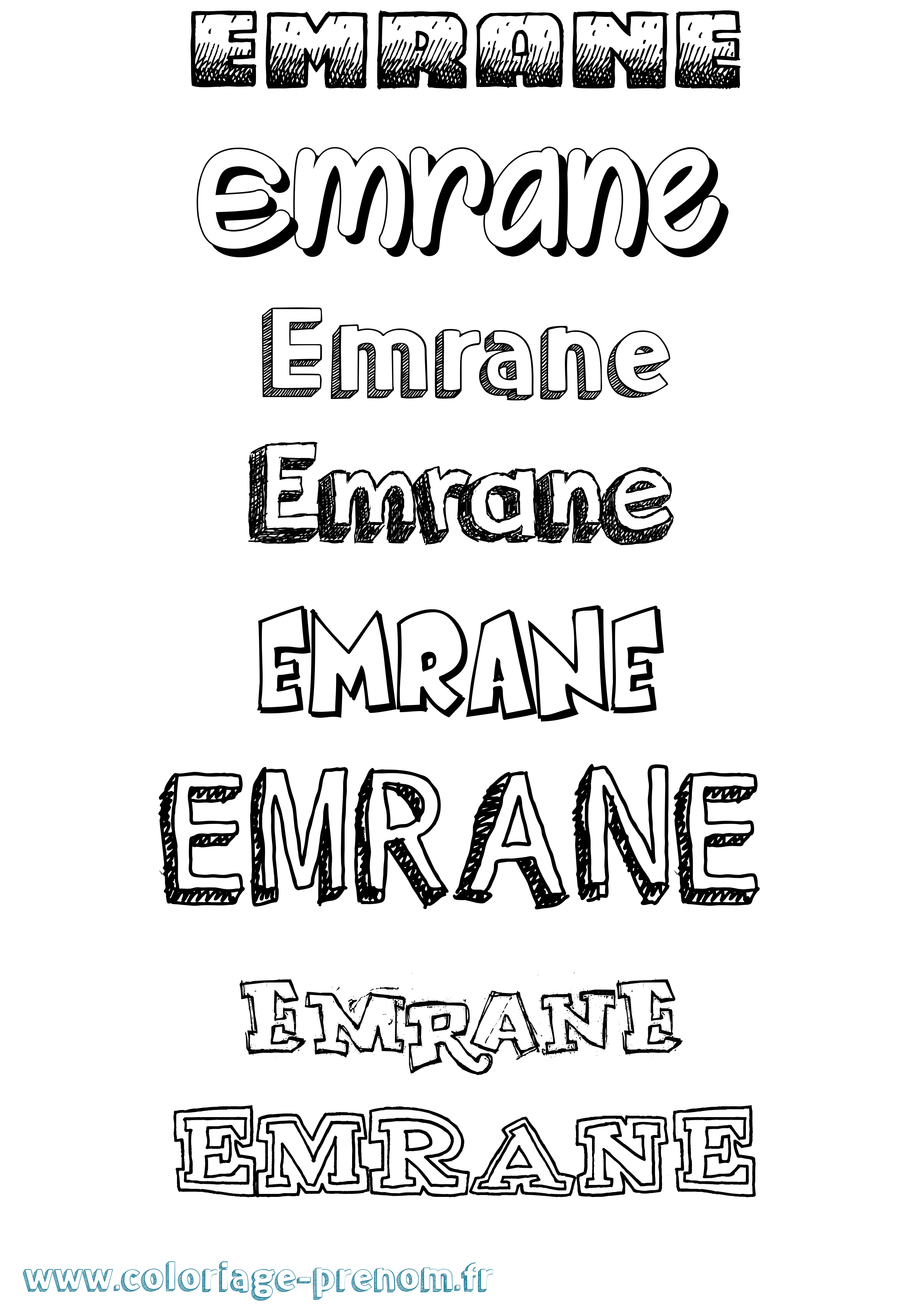 Coloriage Emrane Dessiné Coloriage prénom Emrane Dessiné
