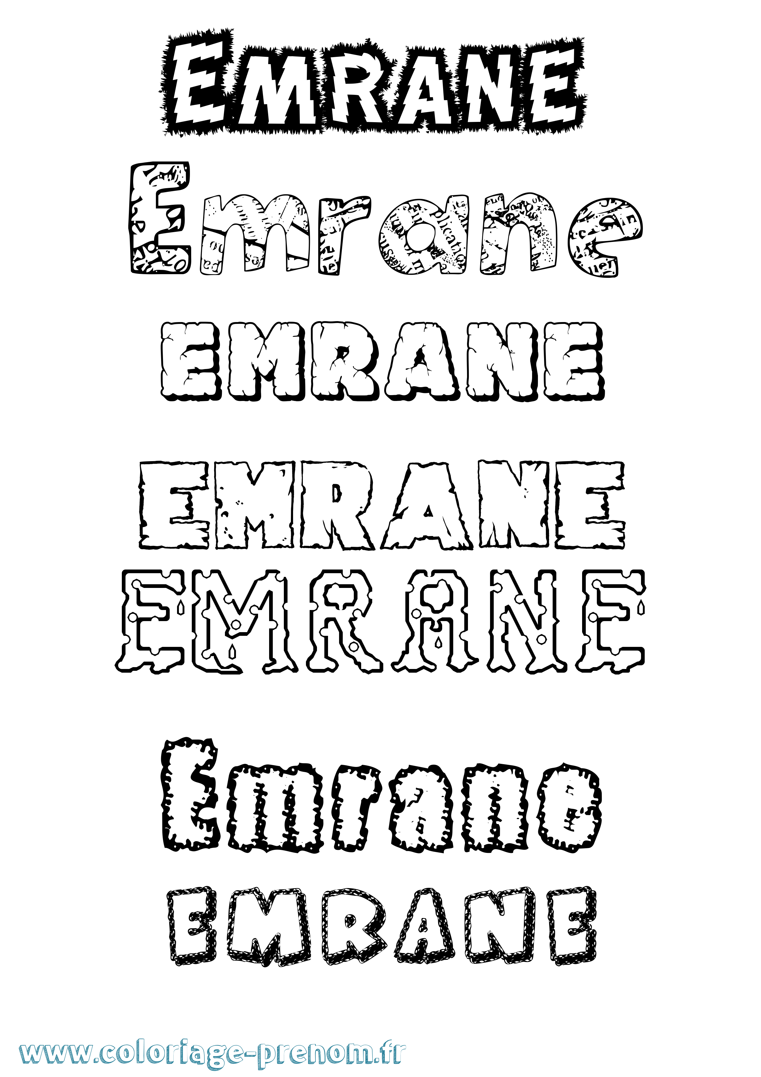 Coloriage Emrane Destructuré Coloriage prénom Emrane Destructuré