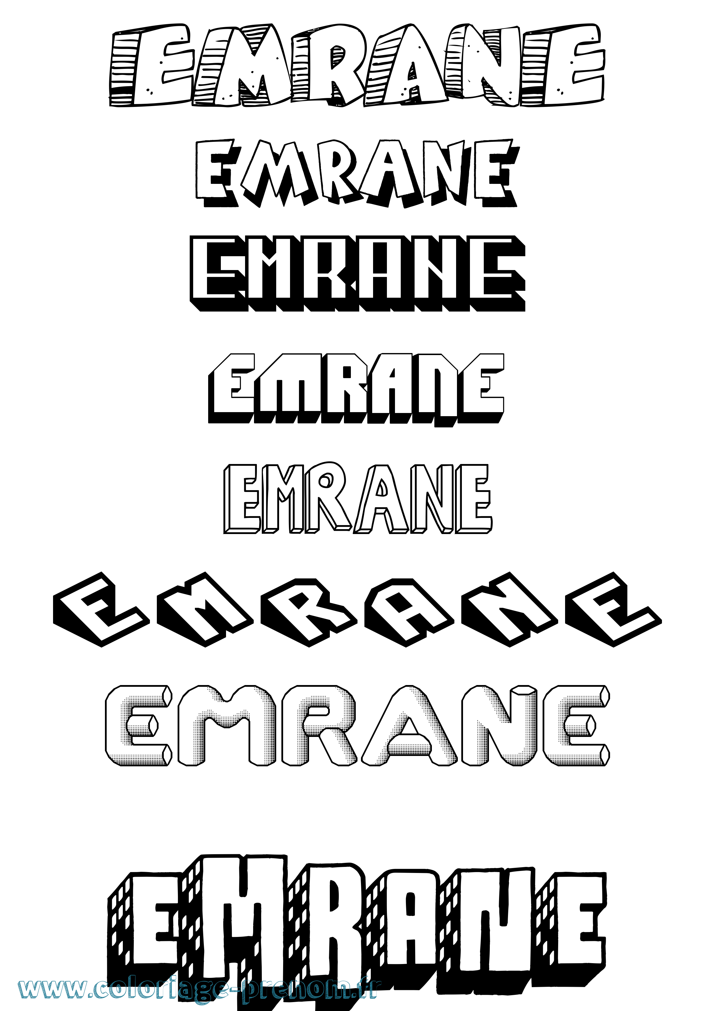 Coloriage Emrane Effet 3D Coloriage prénom Emrane Effet 3D