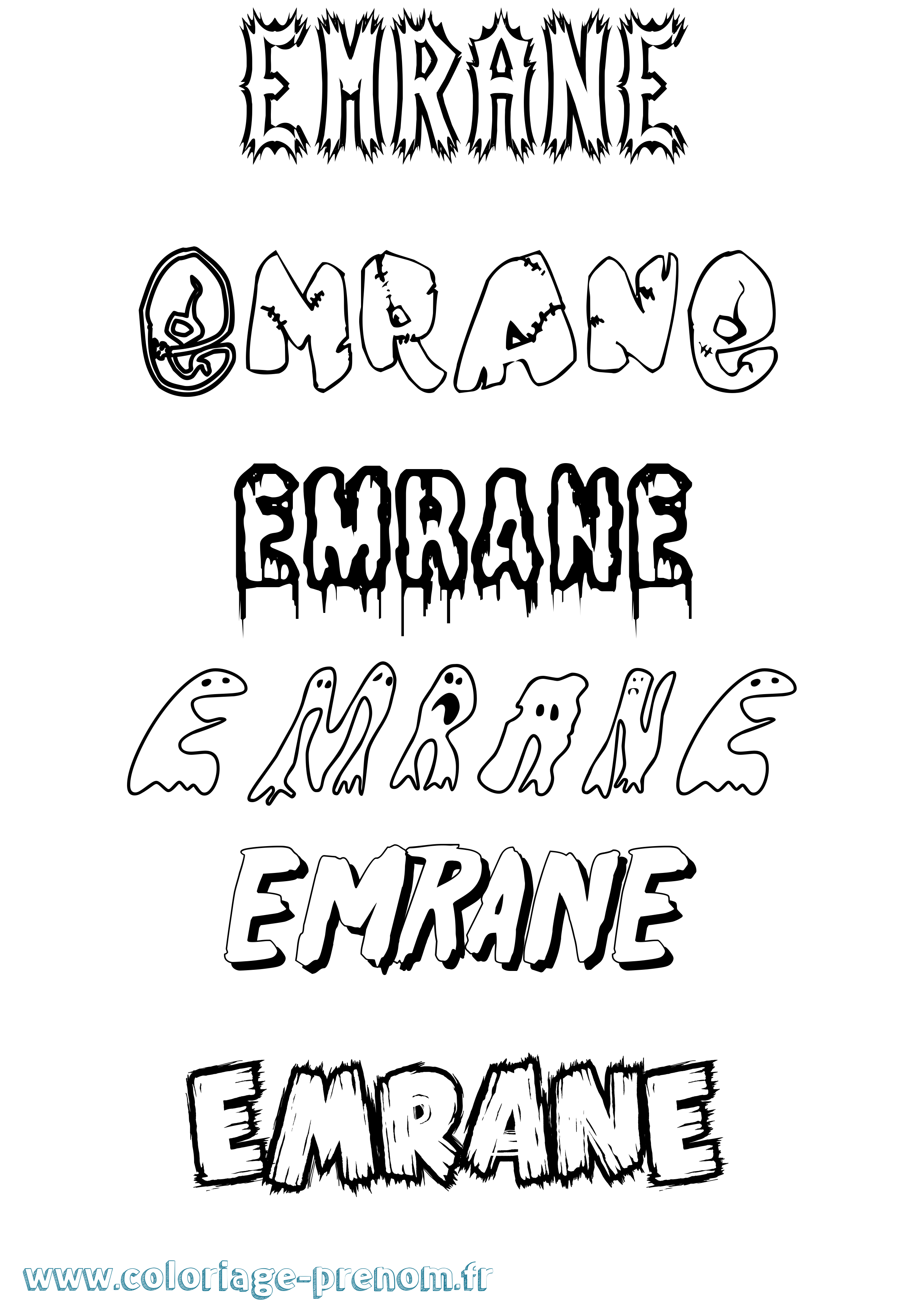 Coloriage Emrane Frisson Coloriage prénom Emrane Frisson