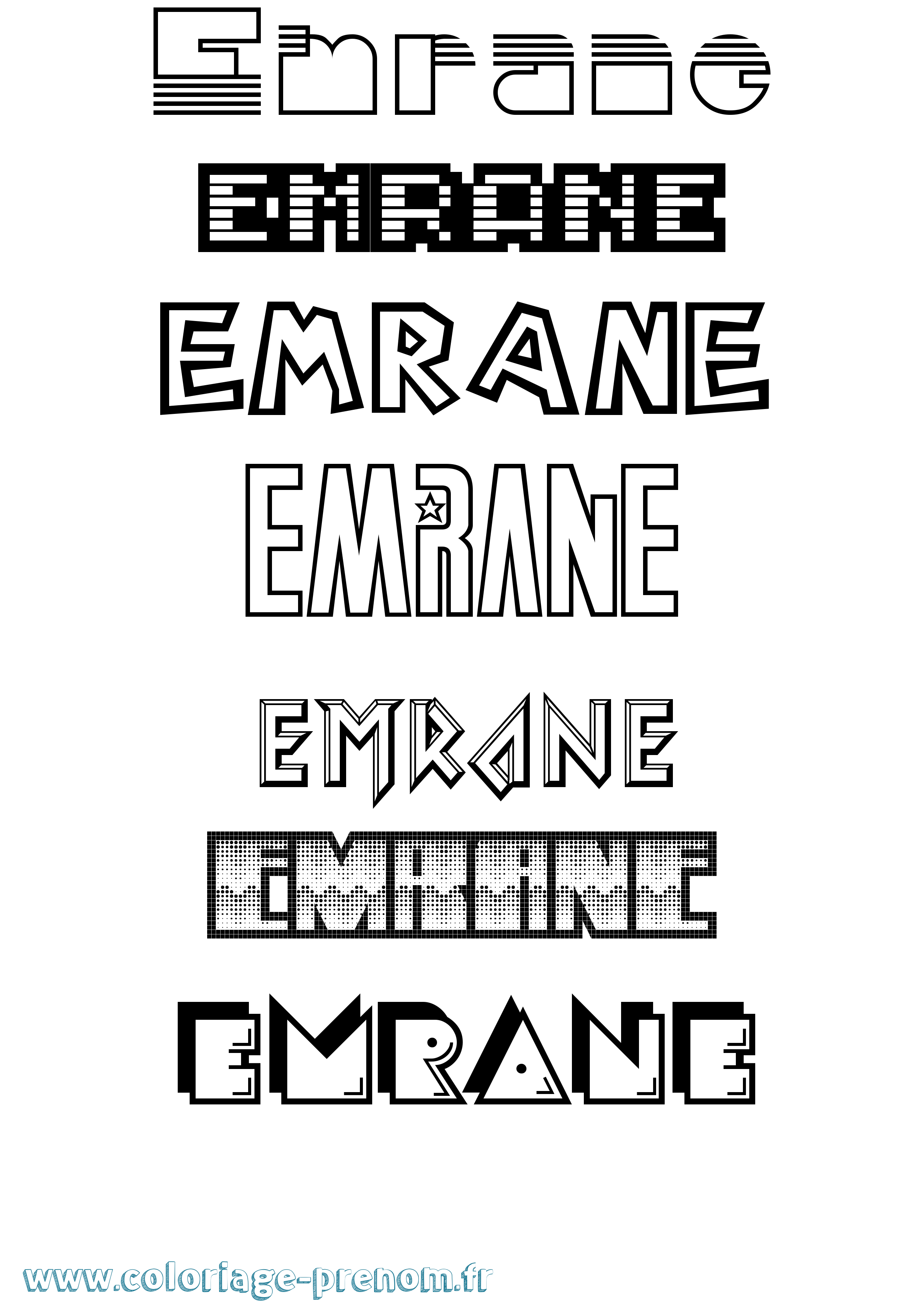 Coloriage Emrane Jeux Vidéos Coloriage prénom Emrane Jeux Vidéos
