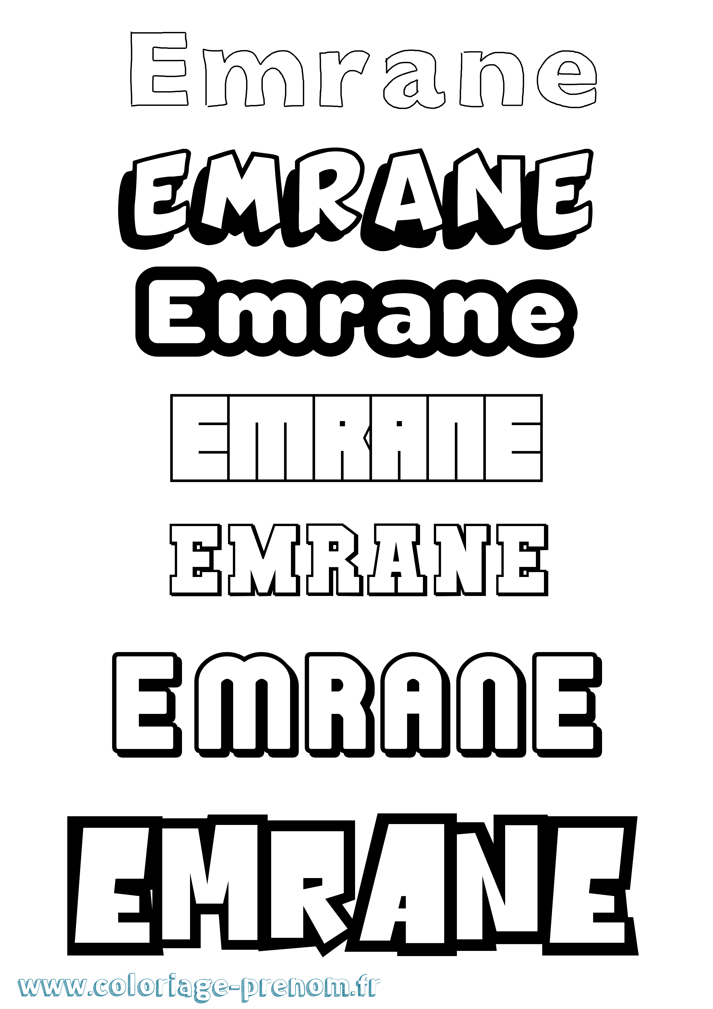 Coloriage Emrane Simple Coloriage prénom Emrane Simple