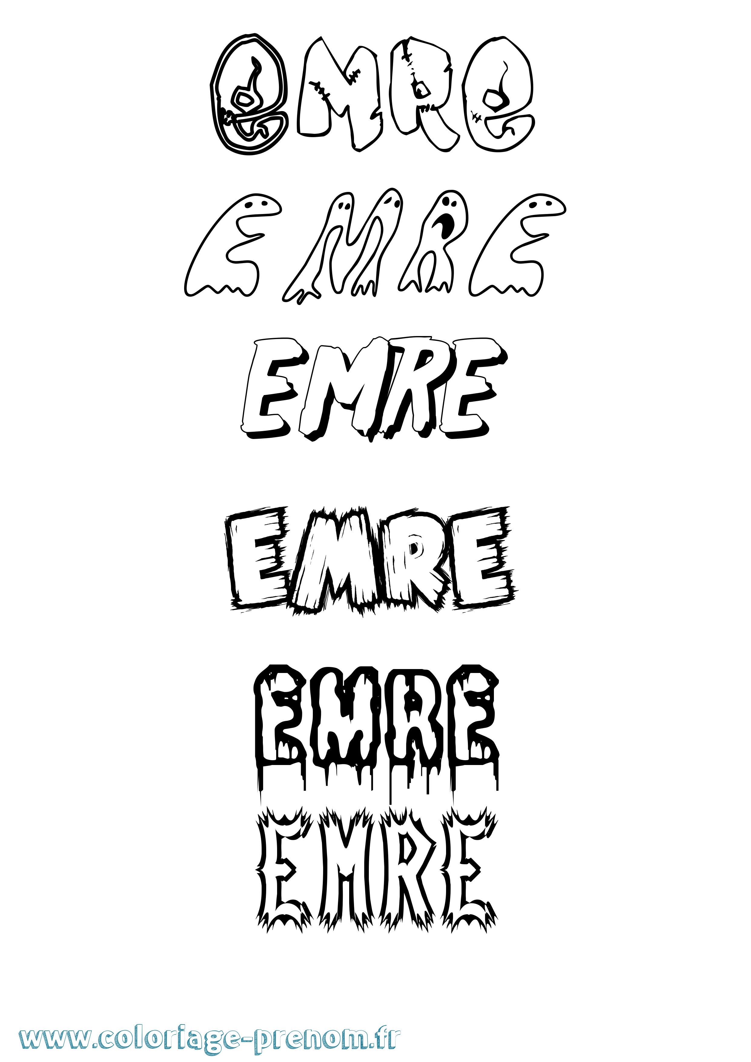 Coloriage Emre Frisson Coloriage prénom Emre Frisson