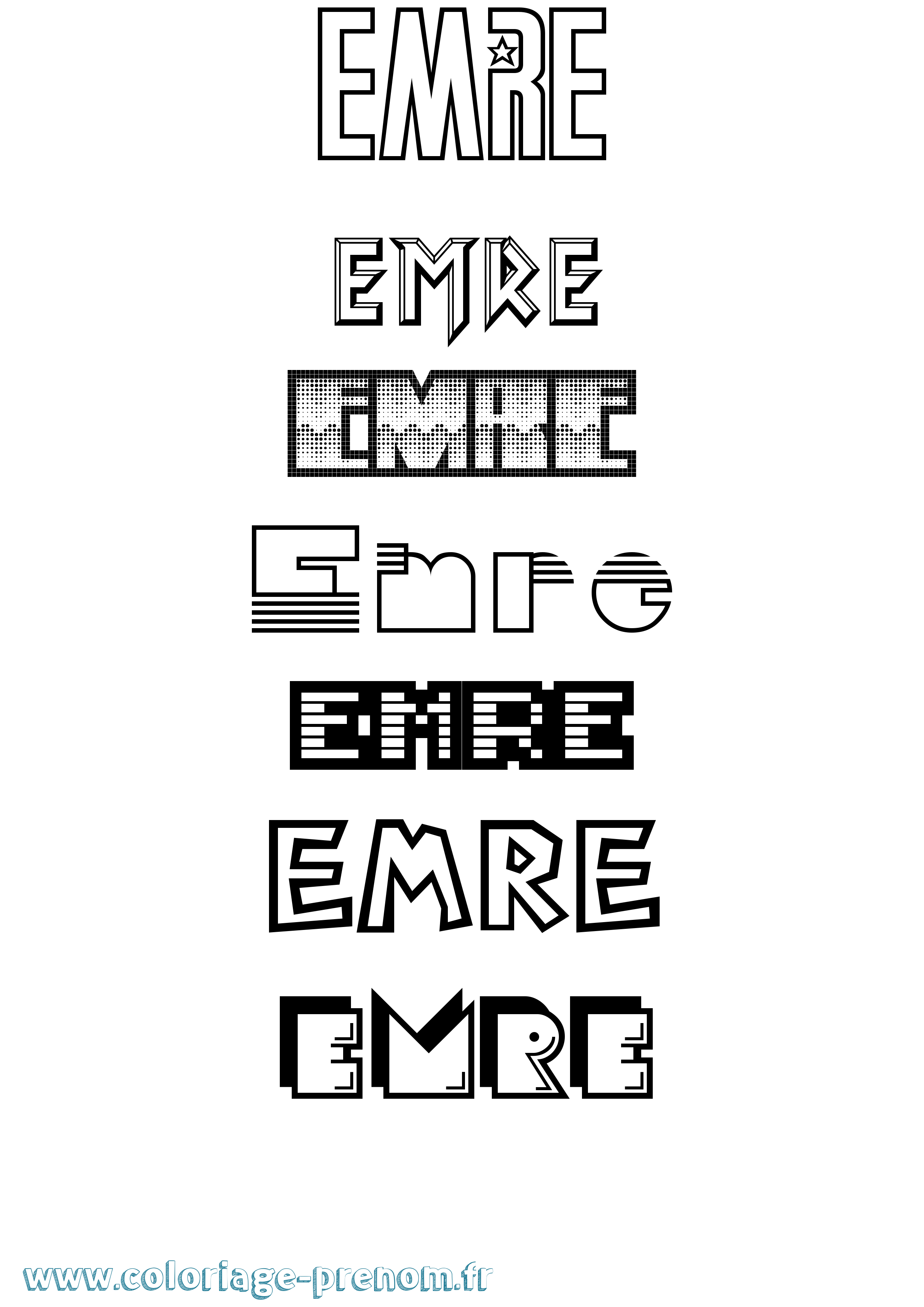 Coloriage Emre Jeux Vidéos Coloriage prénom Emre Jeux Vidéos