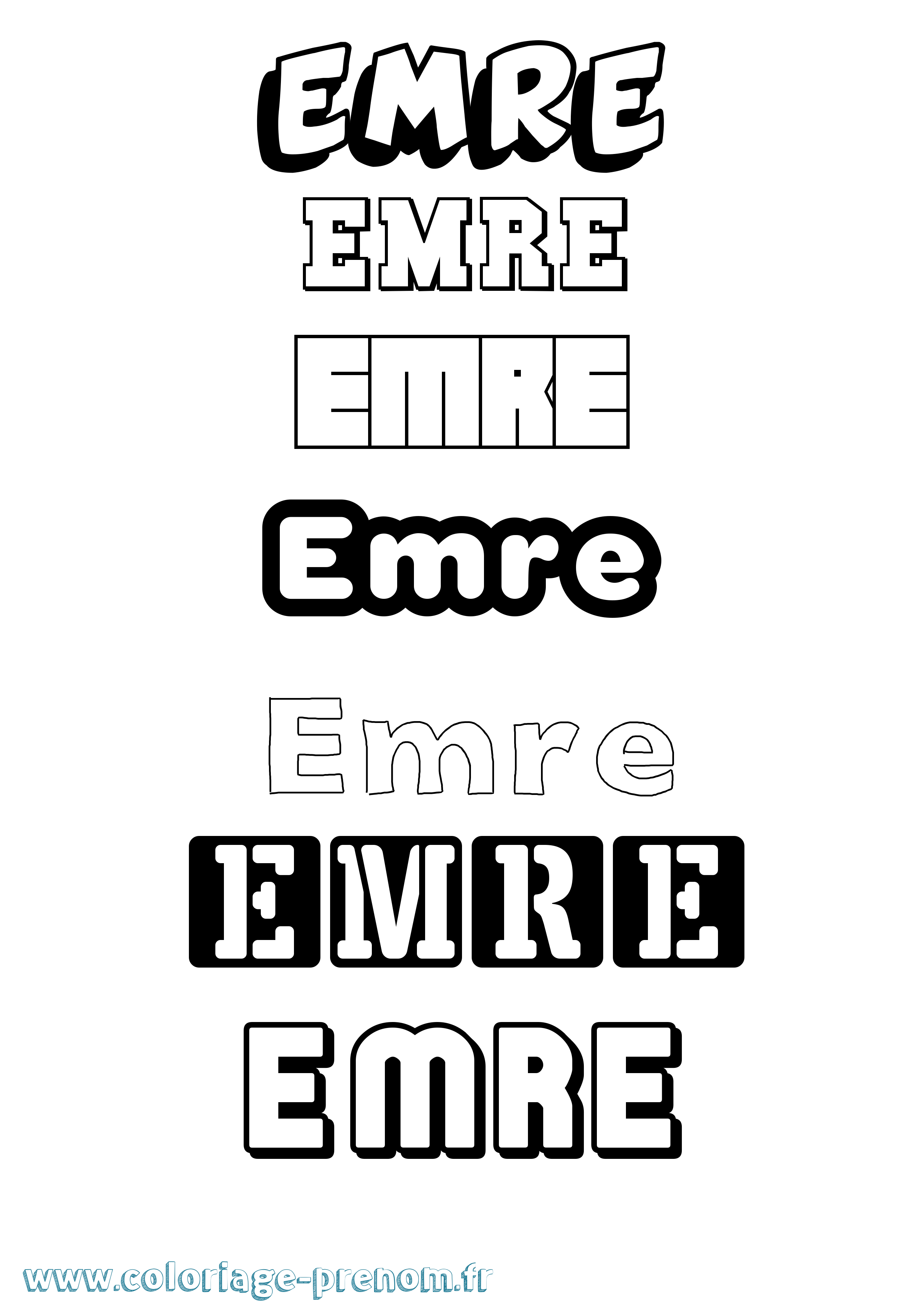 Coloriage Emre Simple Coloriage prénom Emre Simple