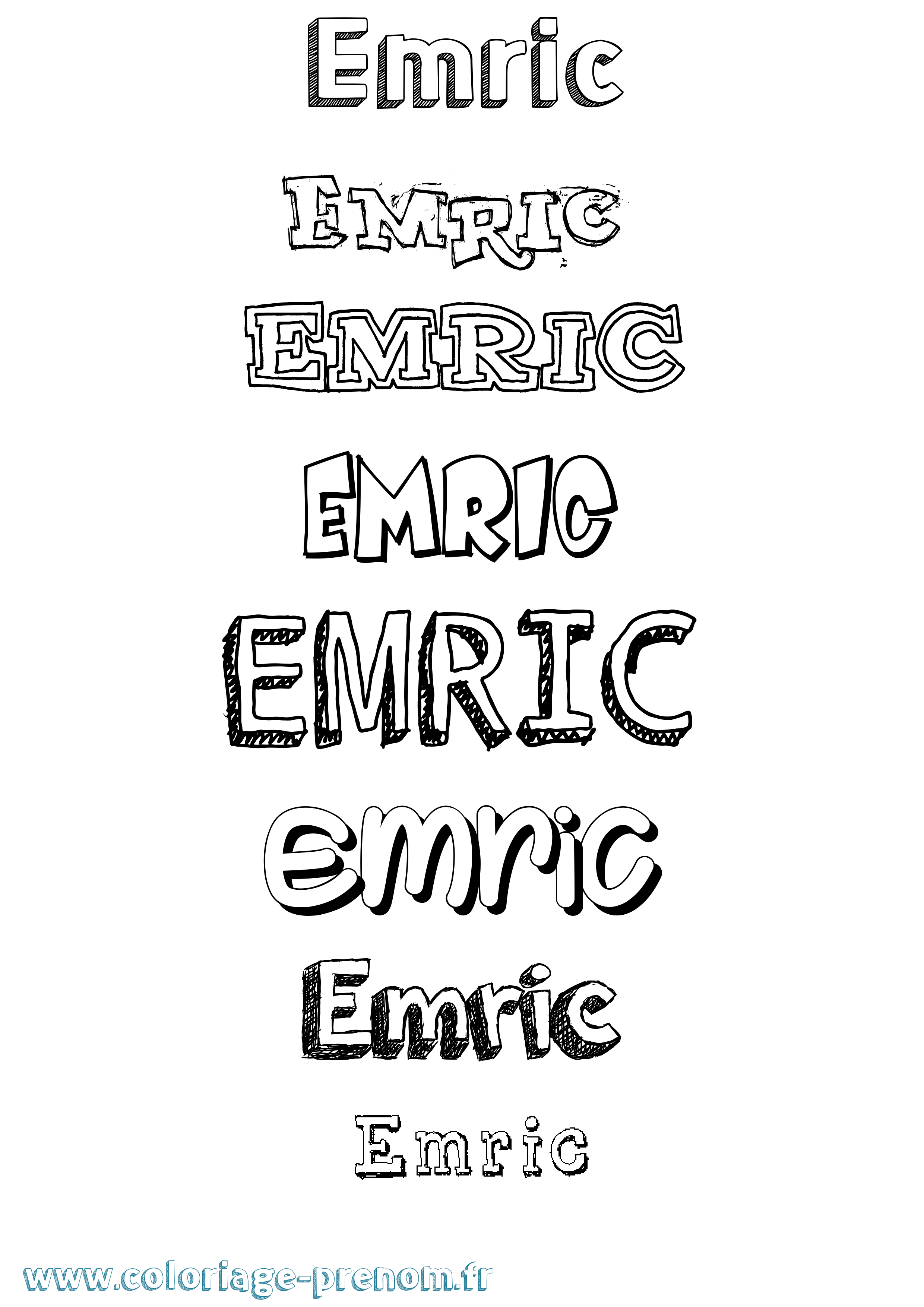Coloriage Emric Dessiné Coloriage prénom Emric Dessiné
