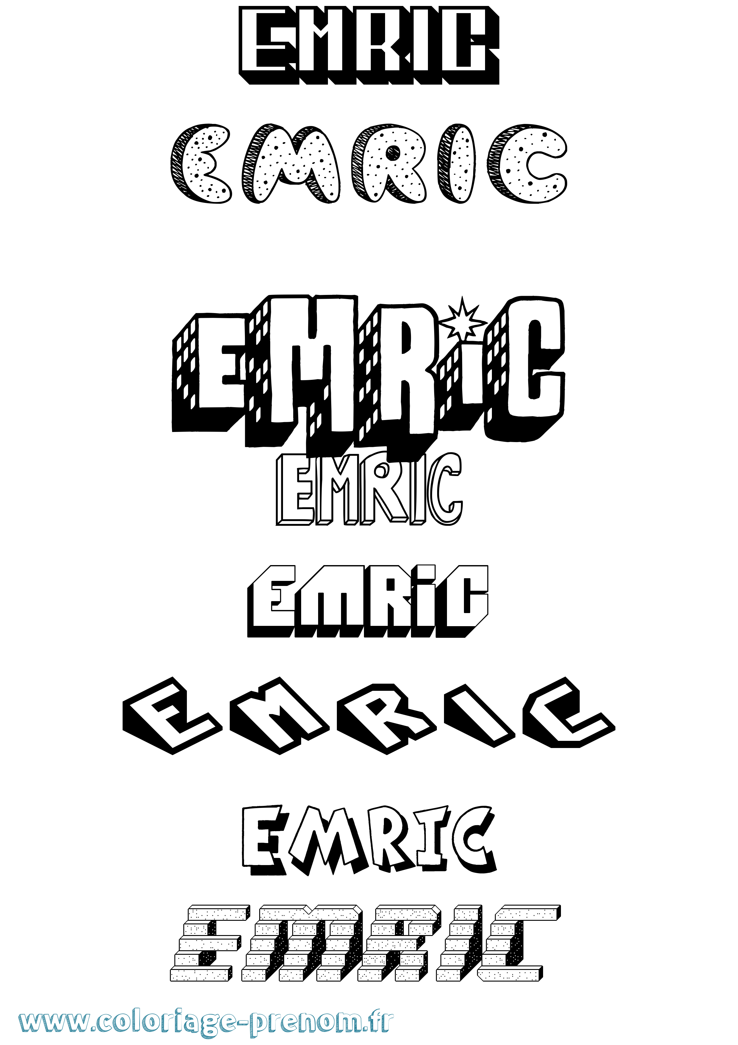 Coloriage Emric Effet 3D Coloriage prénom Emric Effet 3D