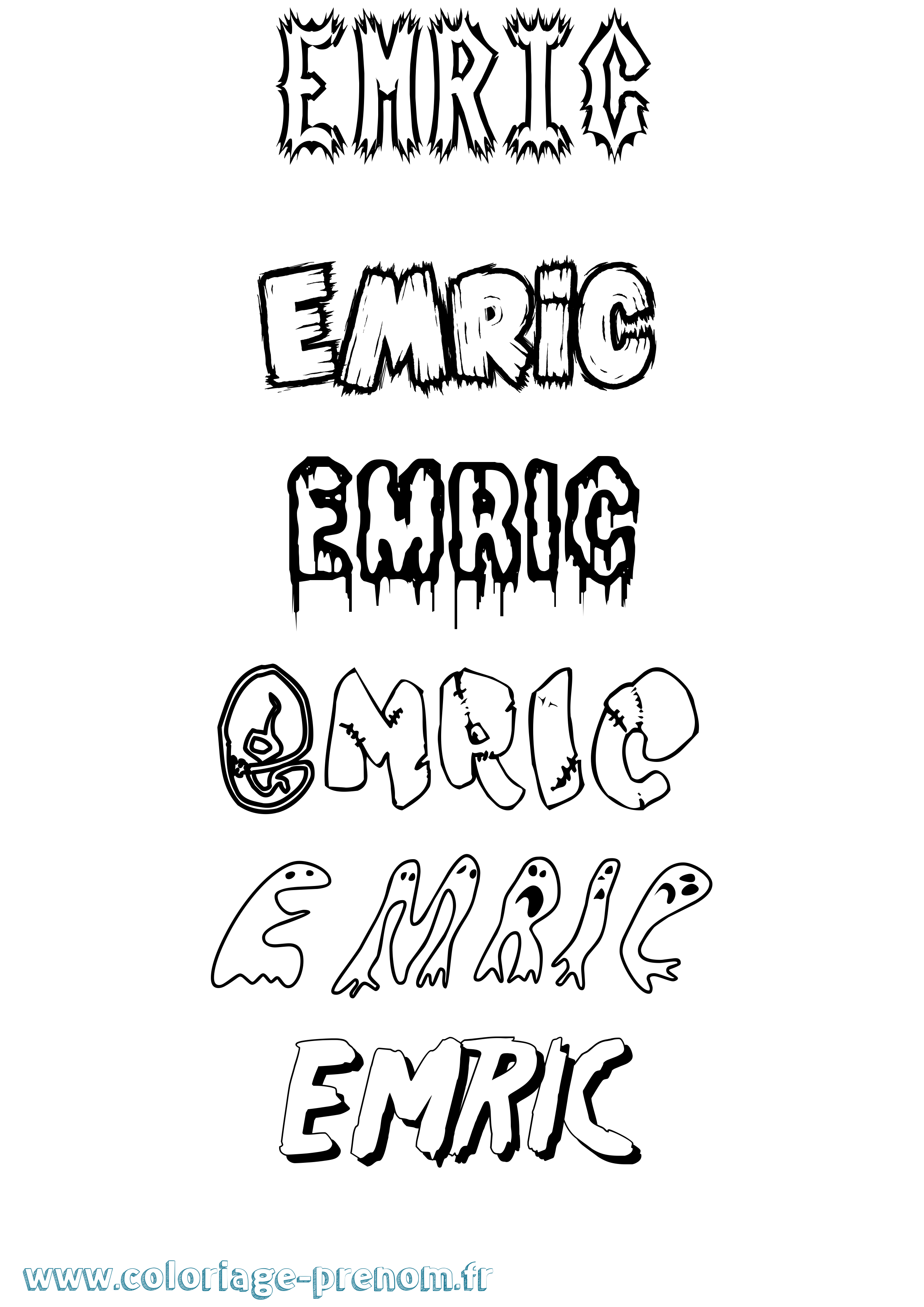 Coloriage Emric Frisson Coloriage prénom Emric Frisson