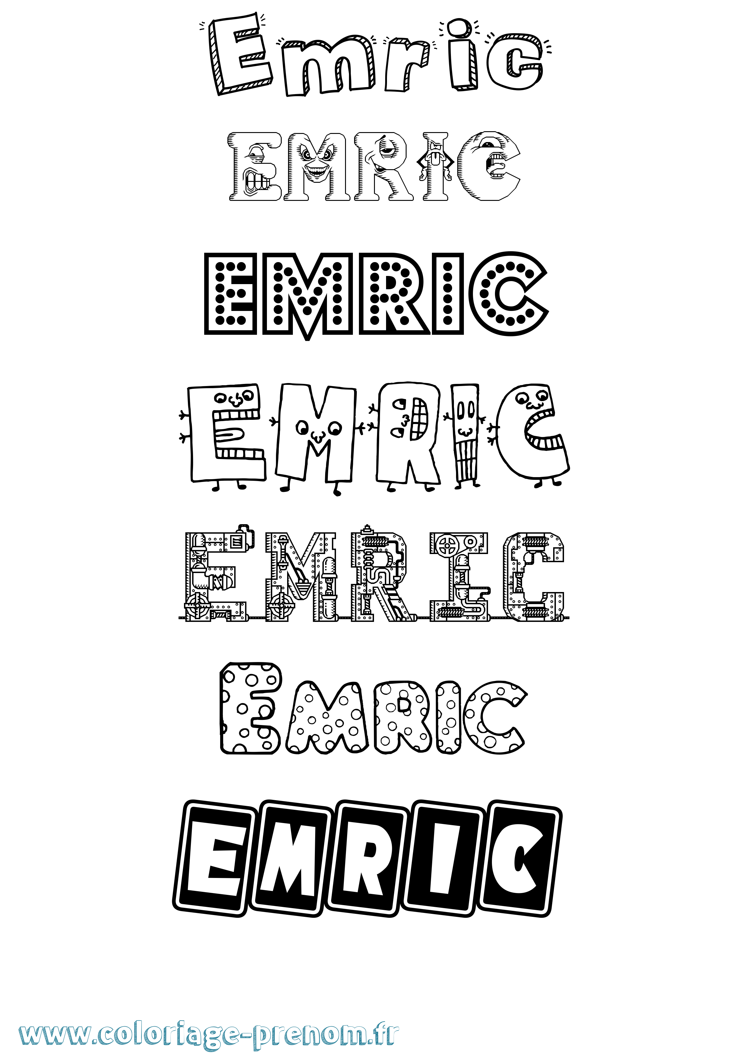 Coloriage Emric Fun Coloriage prénom Emric Fun