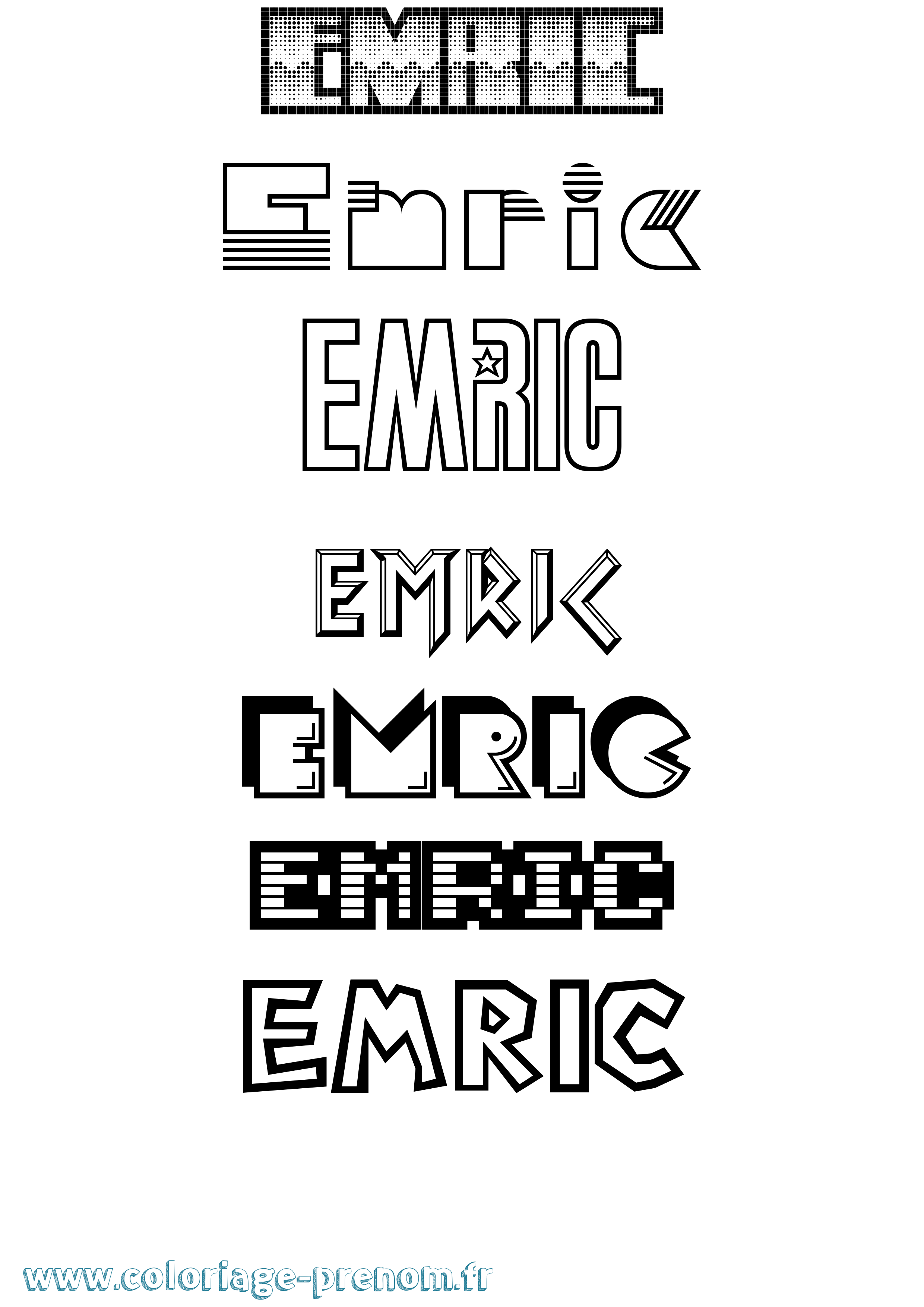 Coloriage Emric Jeux Vidéos Coloriage prénom Emric Jeux Vidéos