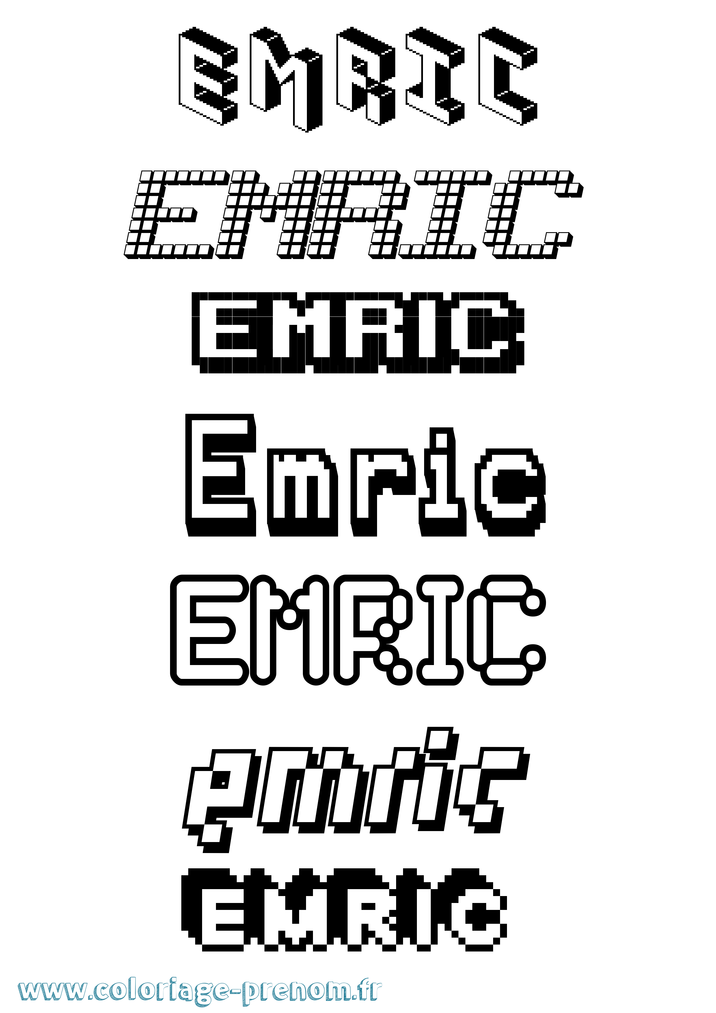 Coloriage Emric Pixel Coloriage prénom Emric Pixel