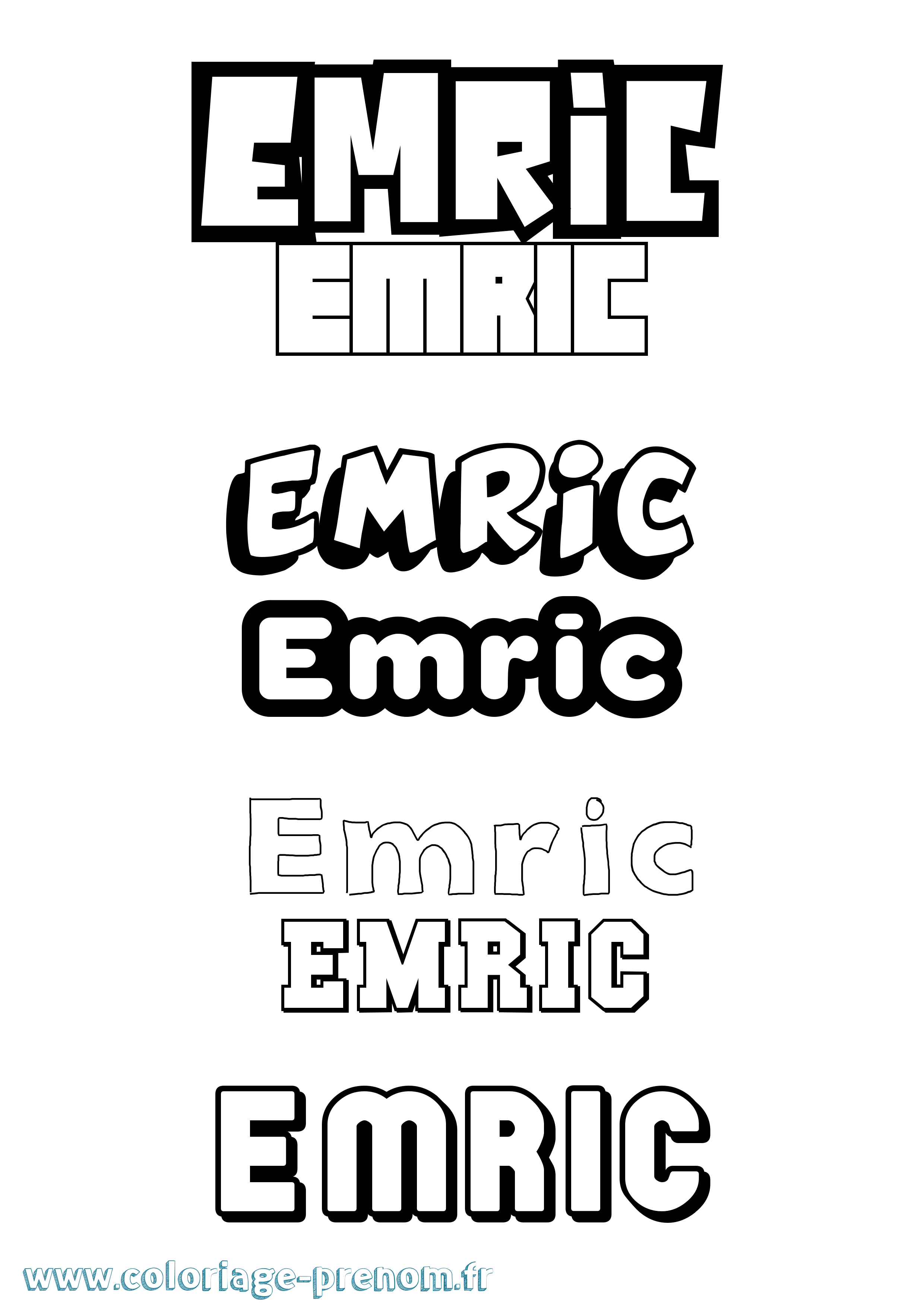 Coloriage Emric Simple Coloriage prénom Emric Simple