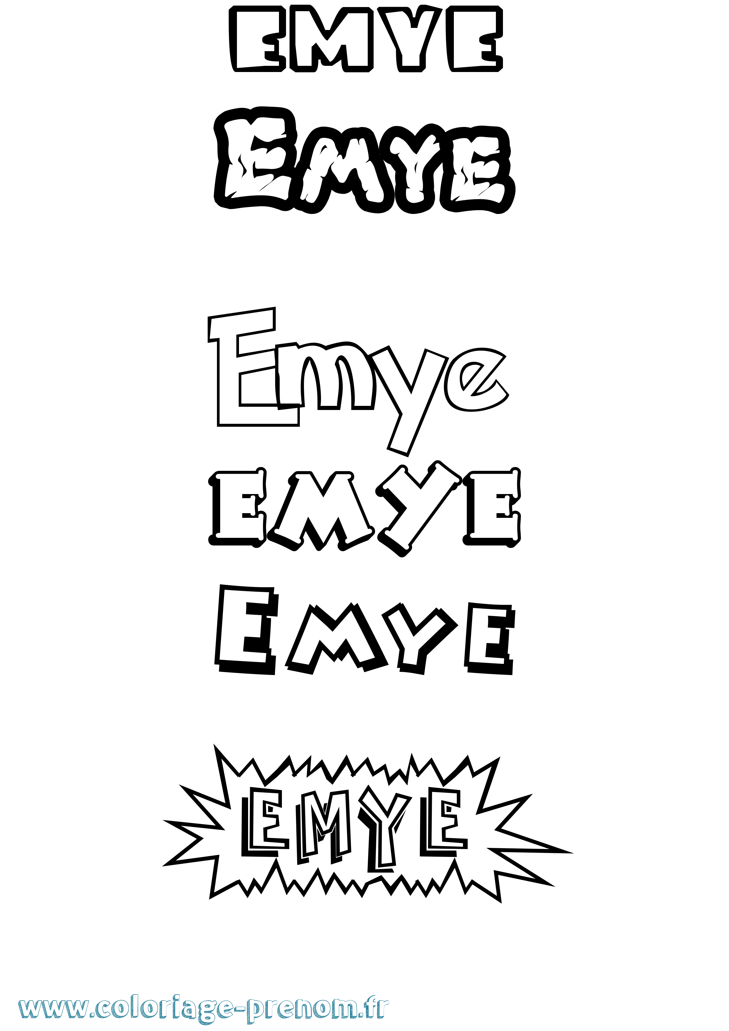 Coloriage Emye Dessin Animé Coloriage prénom Emye Dessin Animé