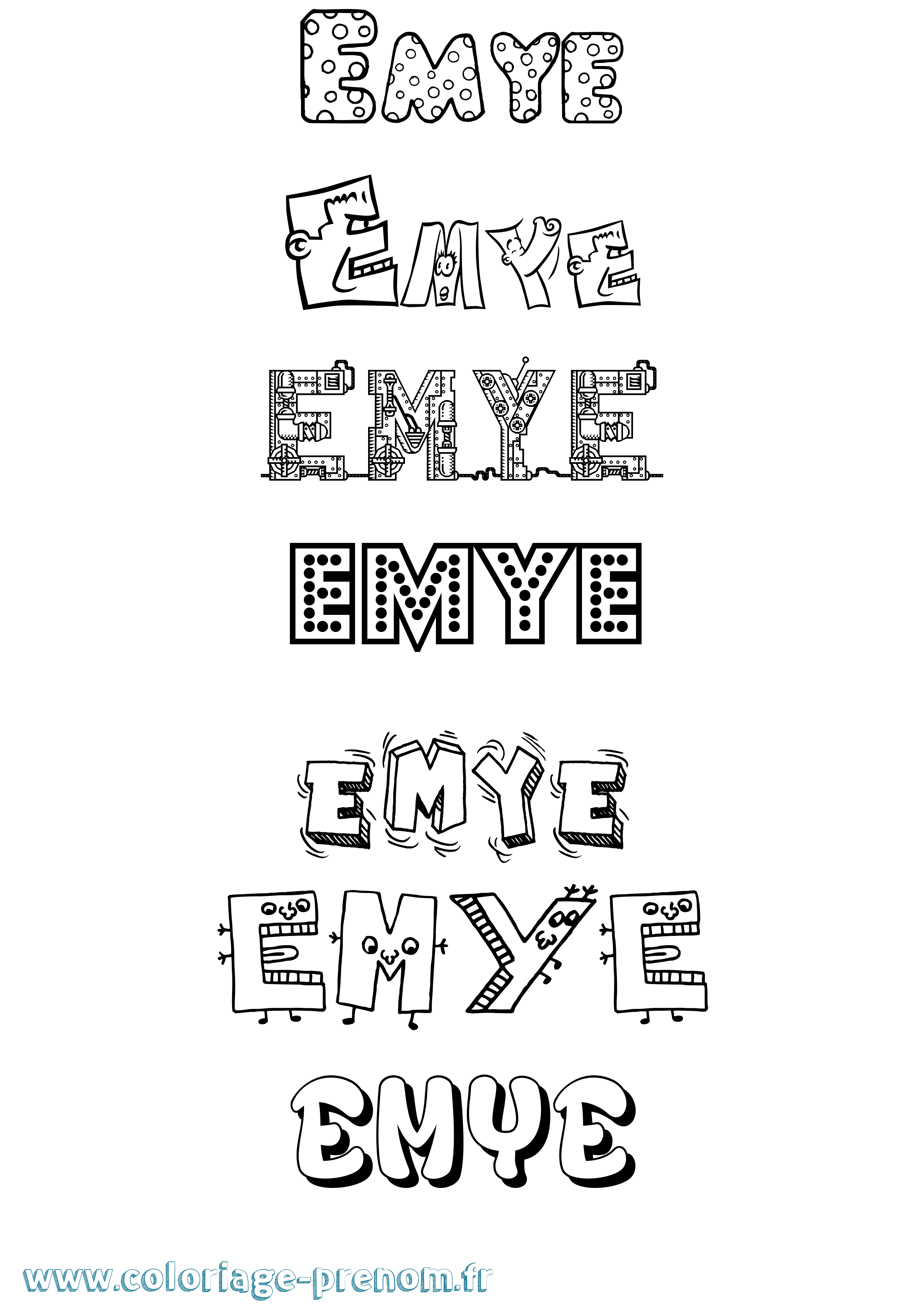 Coloriage Emye Fun Coloriage prénom Emye Fun