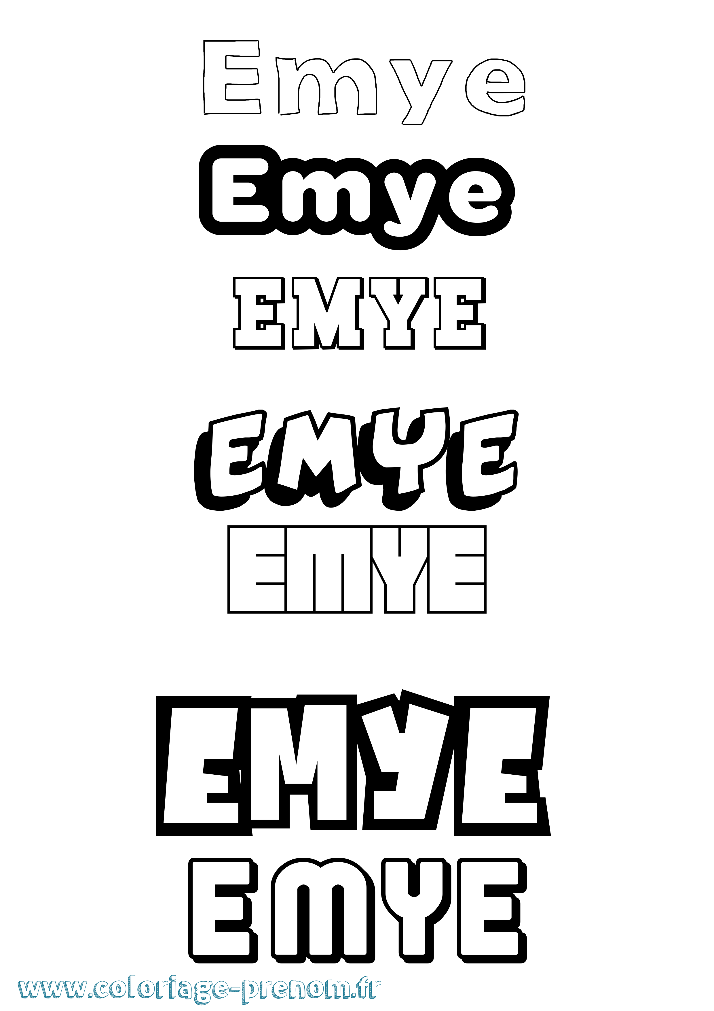 Coloriage Emye Simple Coloriage prénom Emye Simple