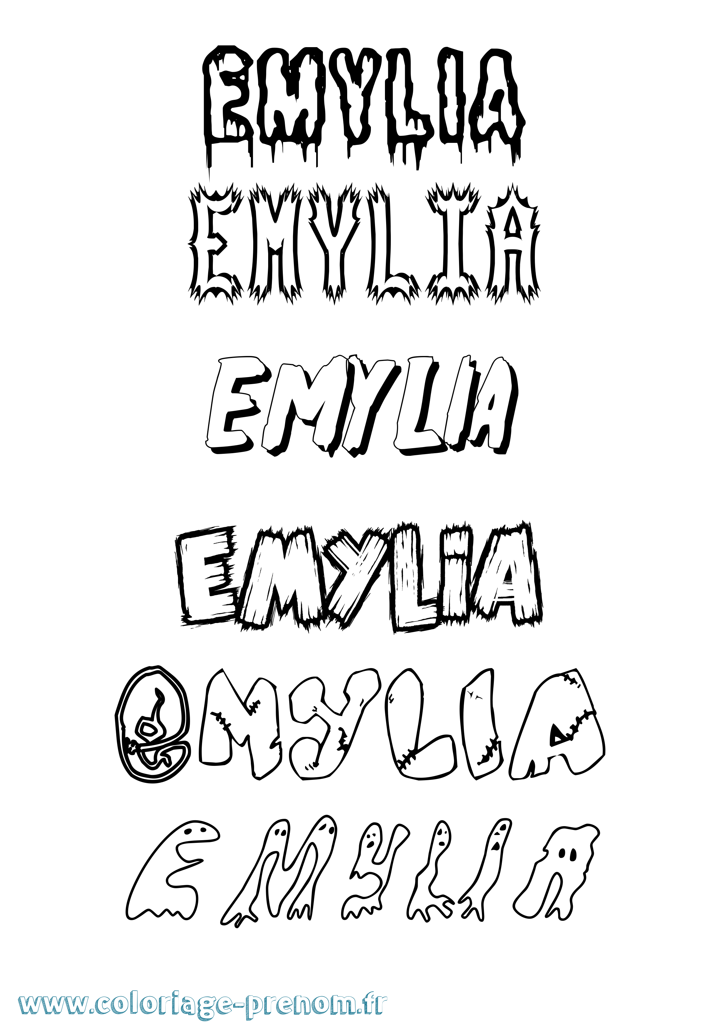 Coloriage Emylia Frisson Coloriage prénom Emylia Frisson