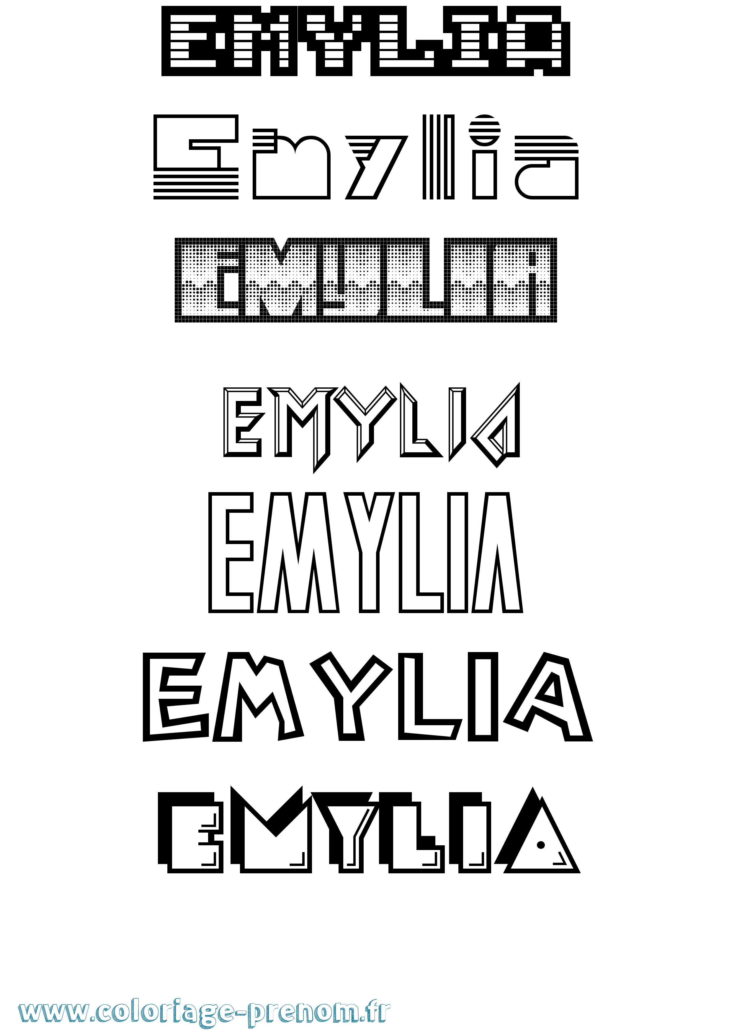 Coloriage Emylia Jeux Vidéos Coloriage prénom Emylia Jeux Vidéos