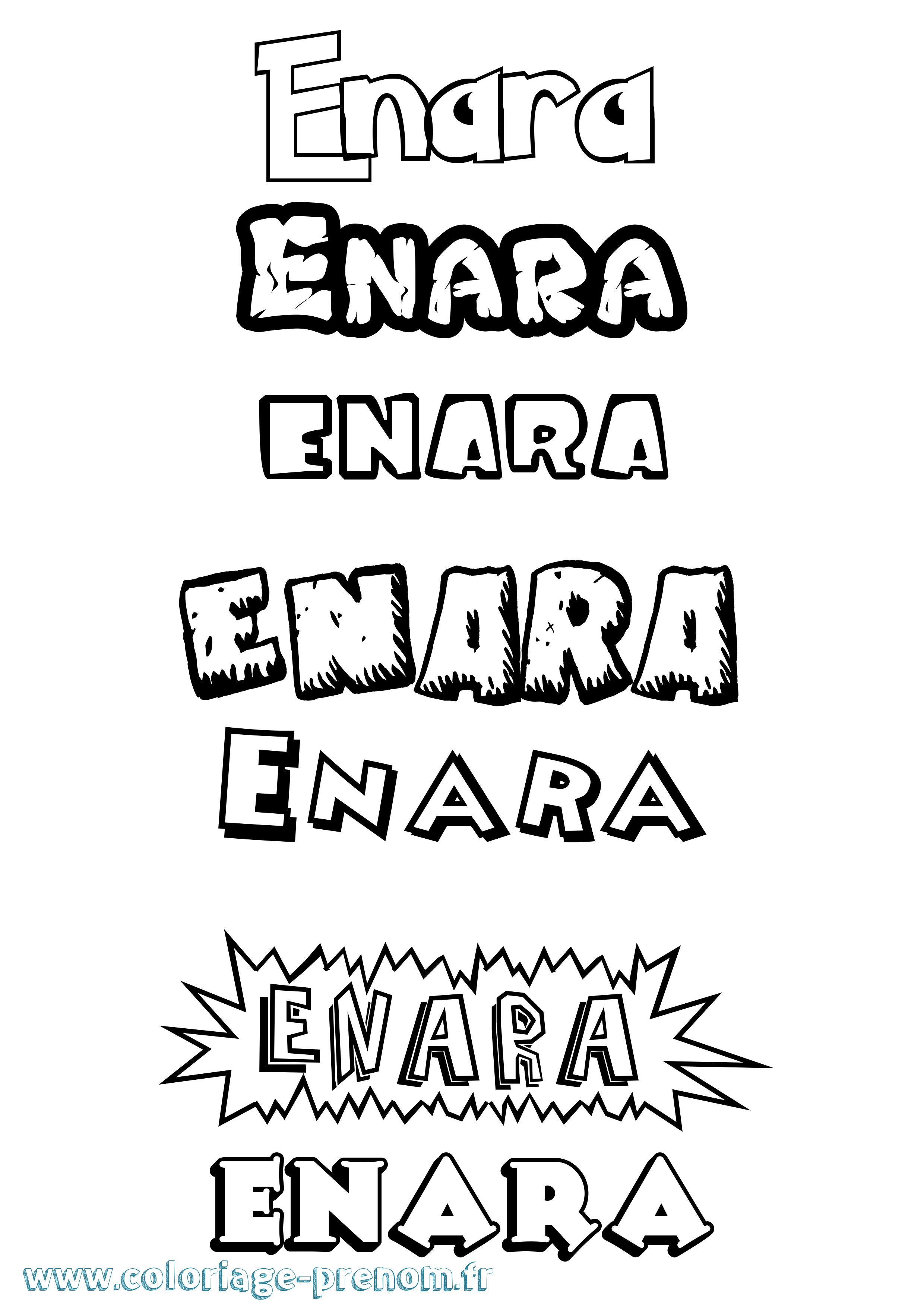Coloriage Enara Dessin Animé Coloriage prénom Enara Dessin Animé