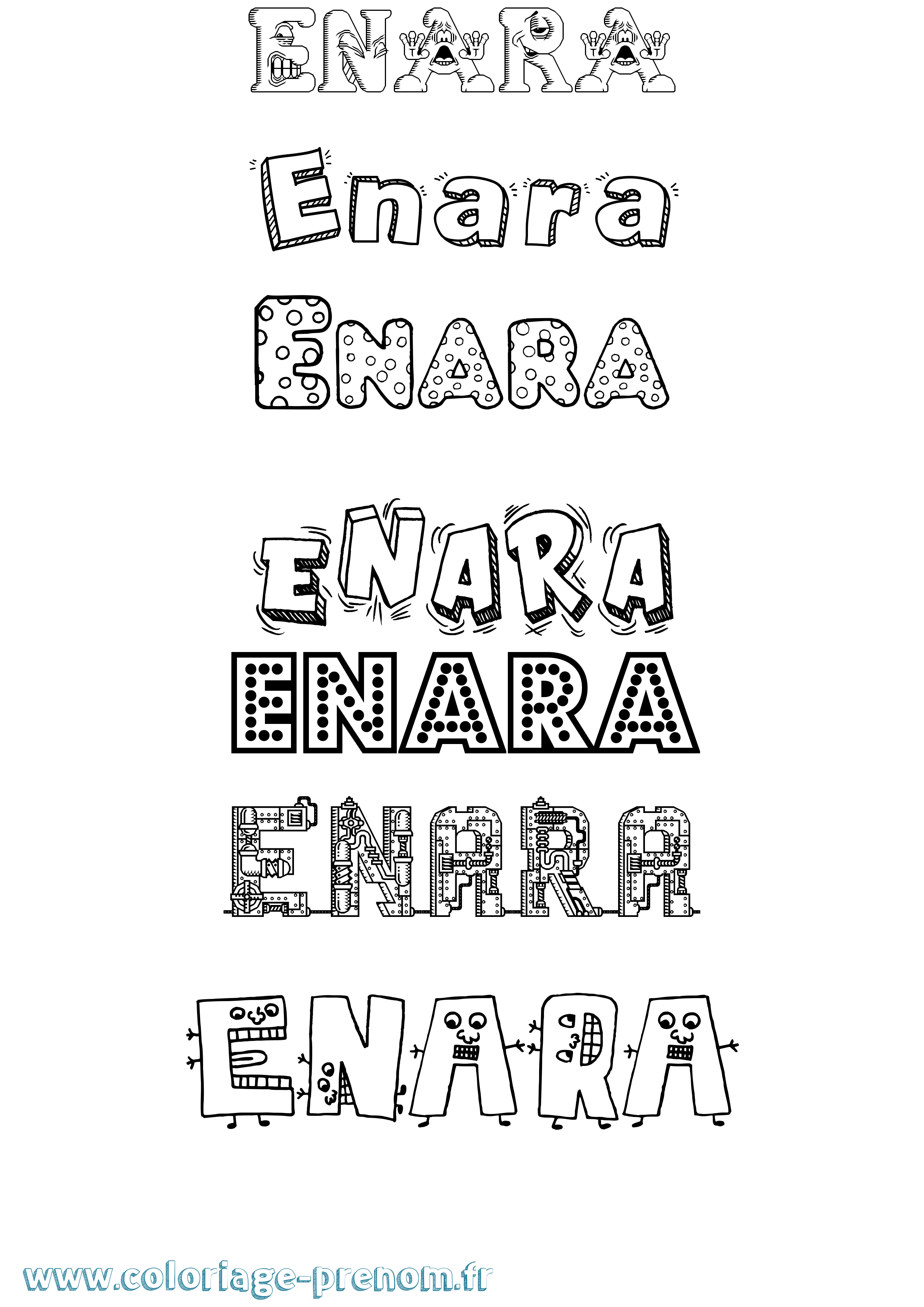 Coloriage Enara Fun Coloriage prénom Enara Fun