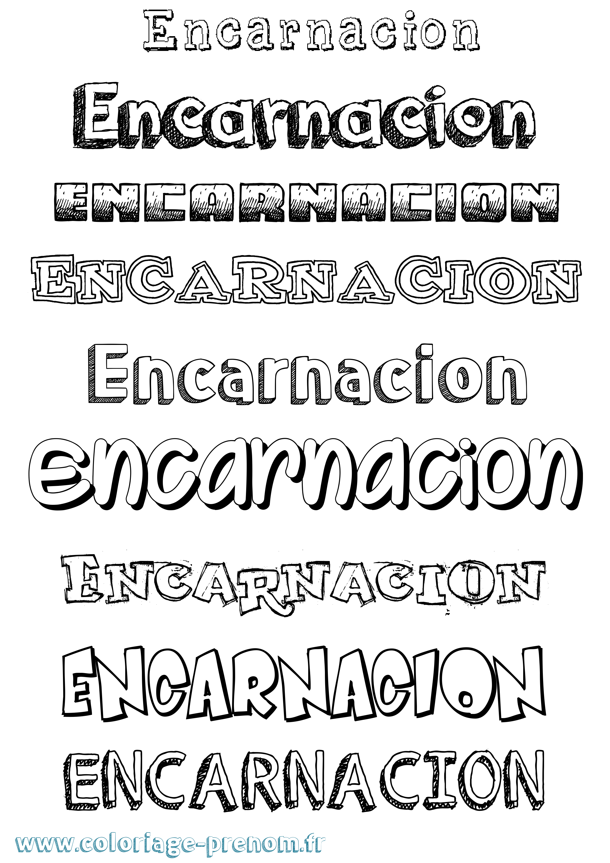 Coloriage Encarnacion Dessiné Coloriage prénom Encarnacion Dessiné