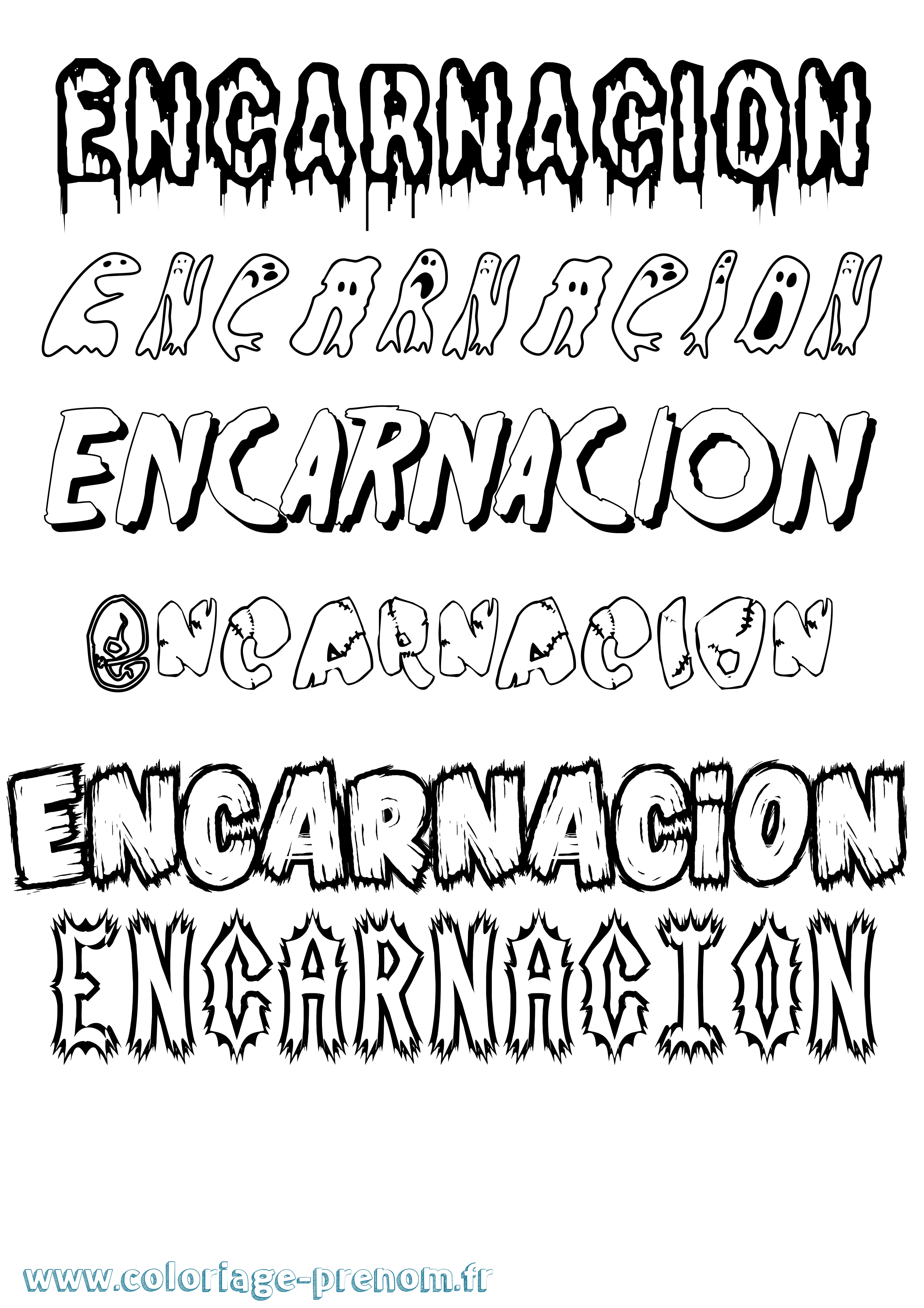 Coloriage Encarnacion Frisson Coloriage prénom Encarnacion Frisson