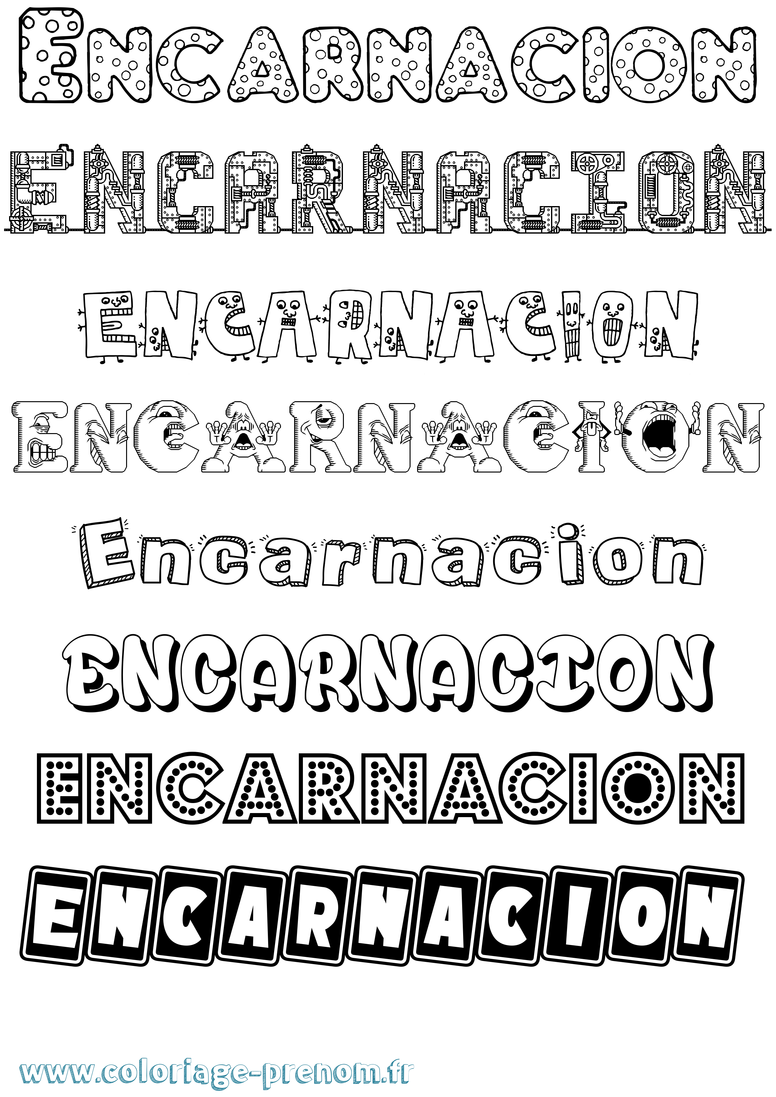 Coloriage Encarnacion Fun Coloriage prénom Encarnacion Fun