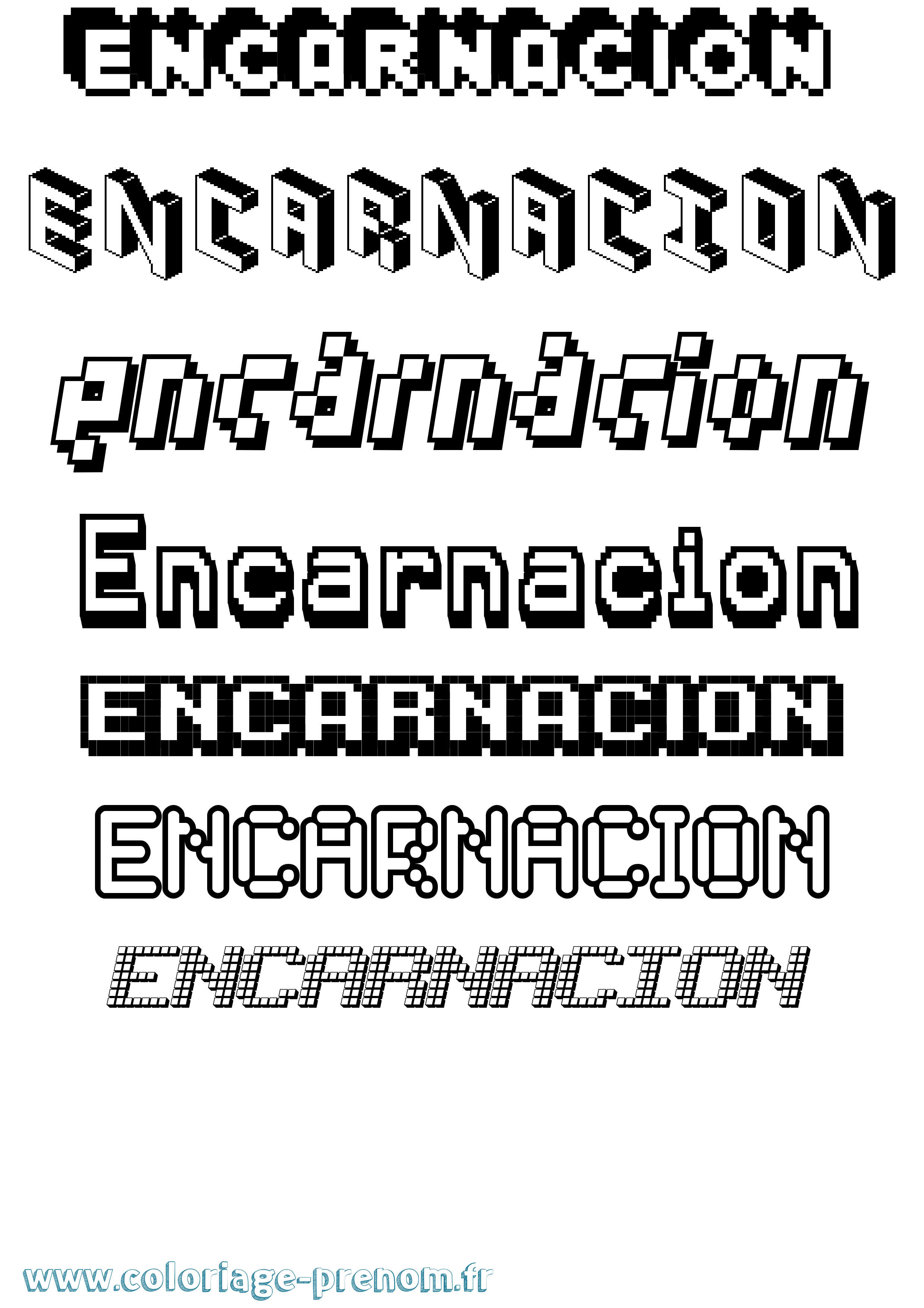 Coloriage Encarnacion Pixel Coloriage prénom Encarnacion Pixel