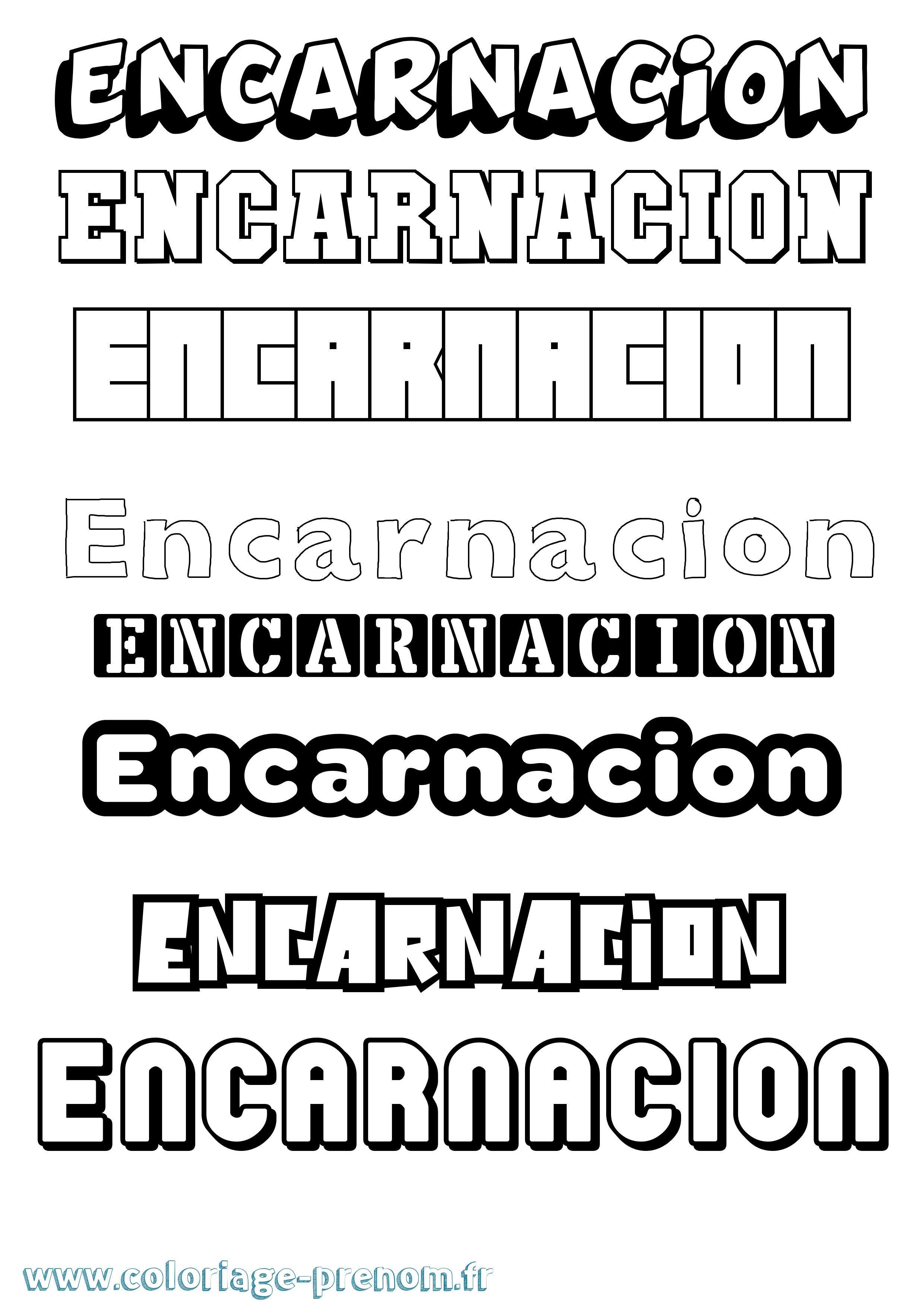 Coloriage Encarnacion Simple Coloriage prénom Encarnacion Simple
