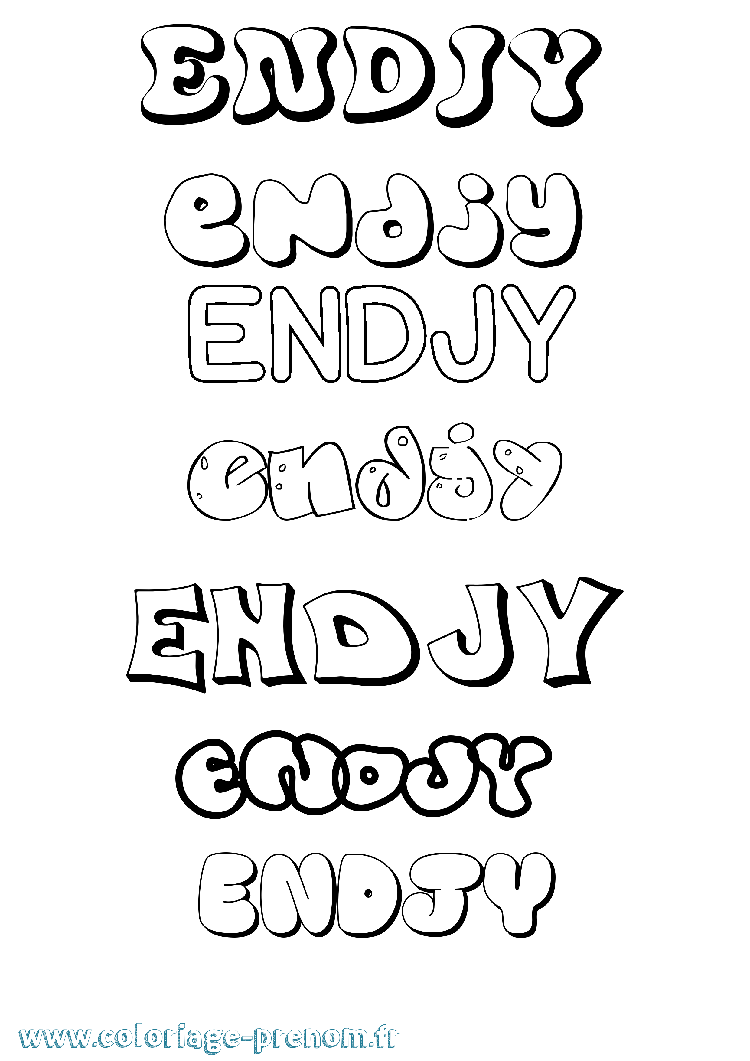 Coloriage Endjy Bubble Coloriage prénom Endjy Bubble