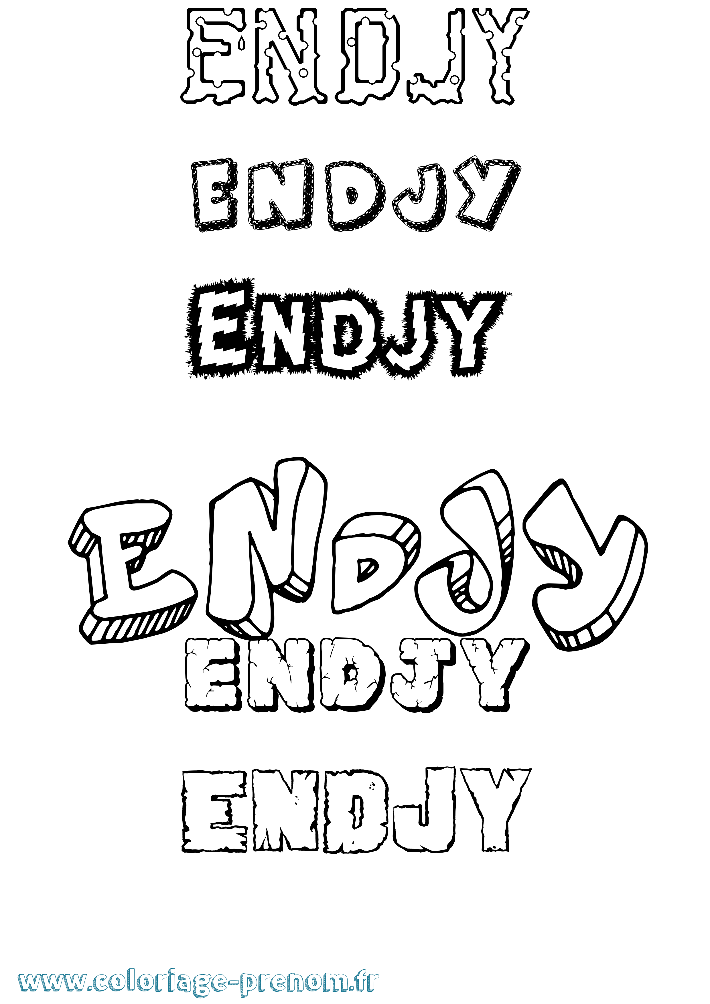Coloriage Endjy Destructuré Coloriage prénom Endjy Destructuré